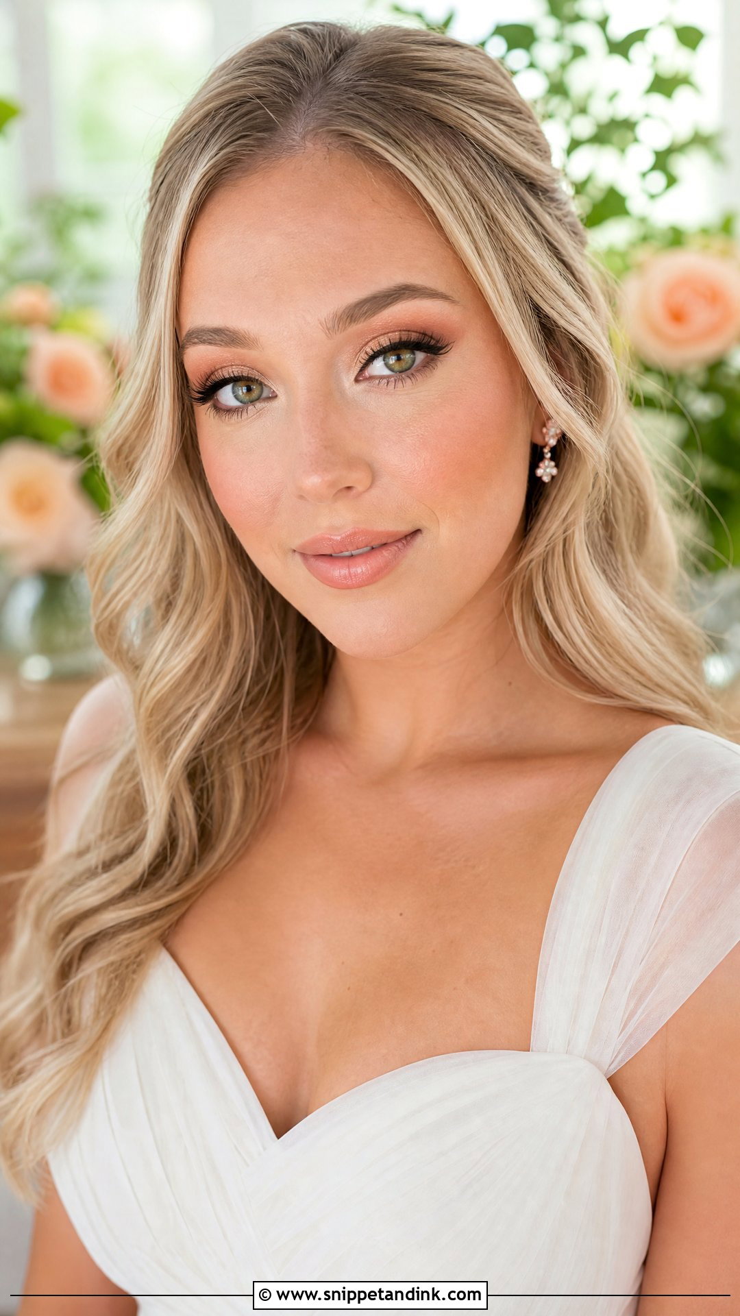 Peach Green Eye Bridal Makeup - Snippet and Ink - 20 Green Eye Bridal Makeup Ideas