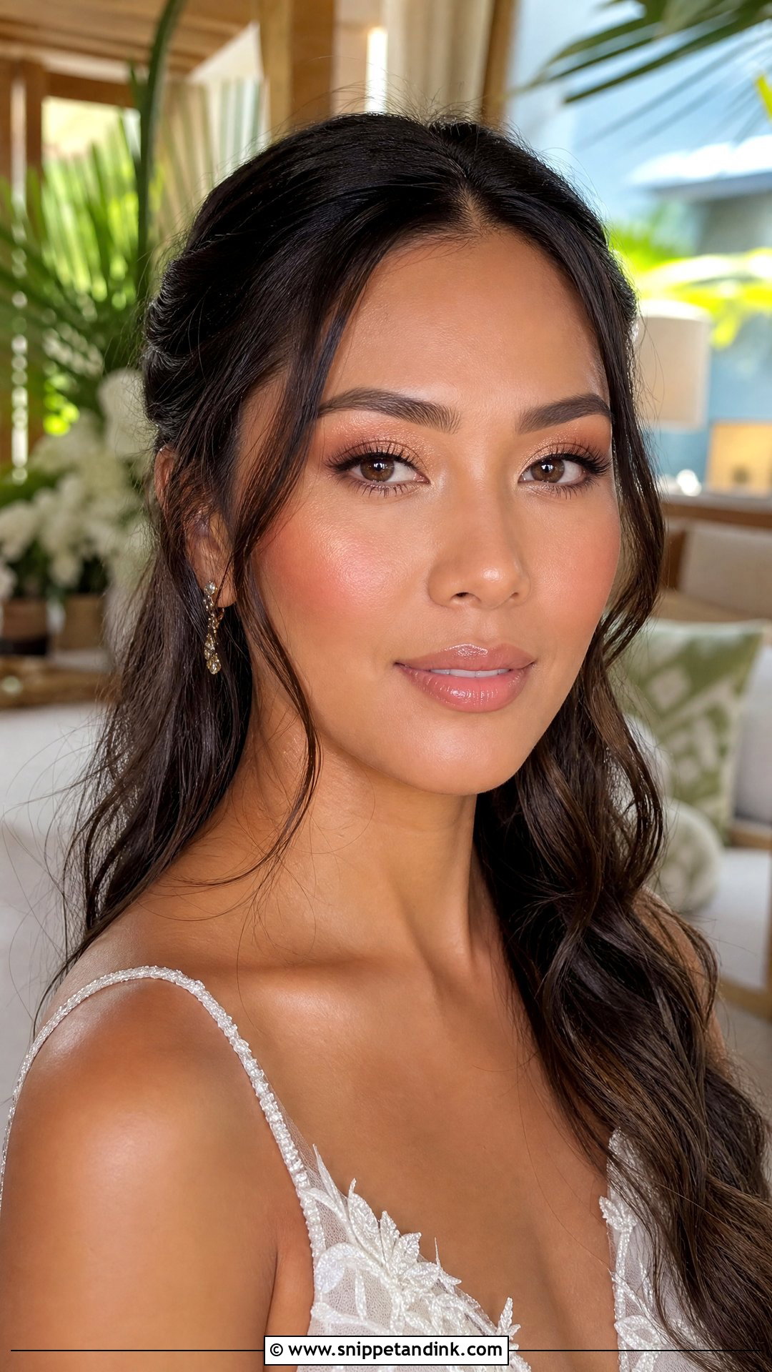 Peach Hooded Eye Bridal Makeup - Snippet and Ink - 20 Hooded Eye Bridal Makeup Ideas