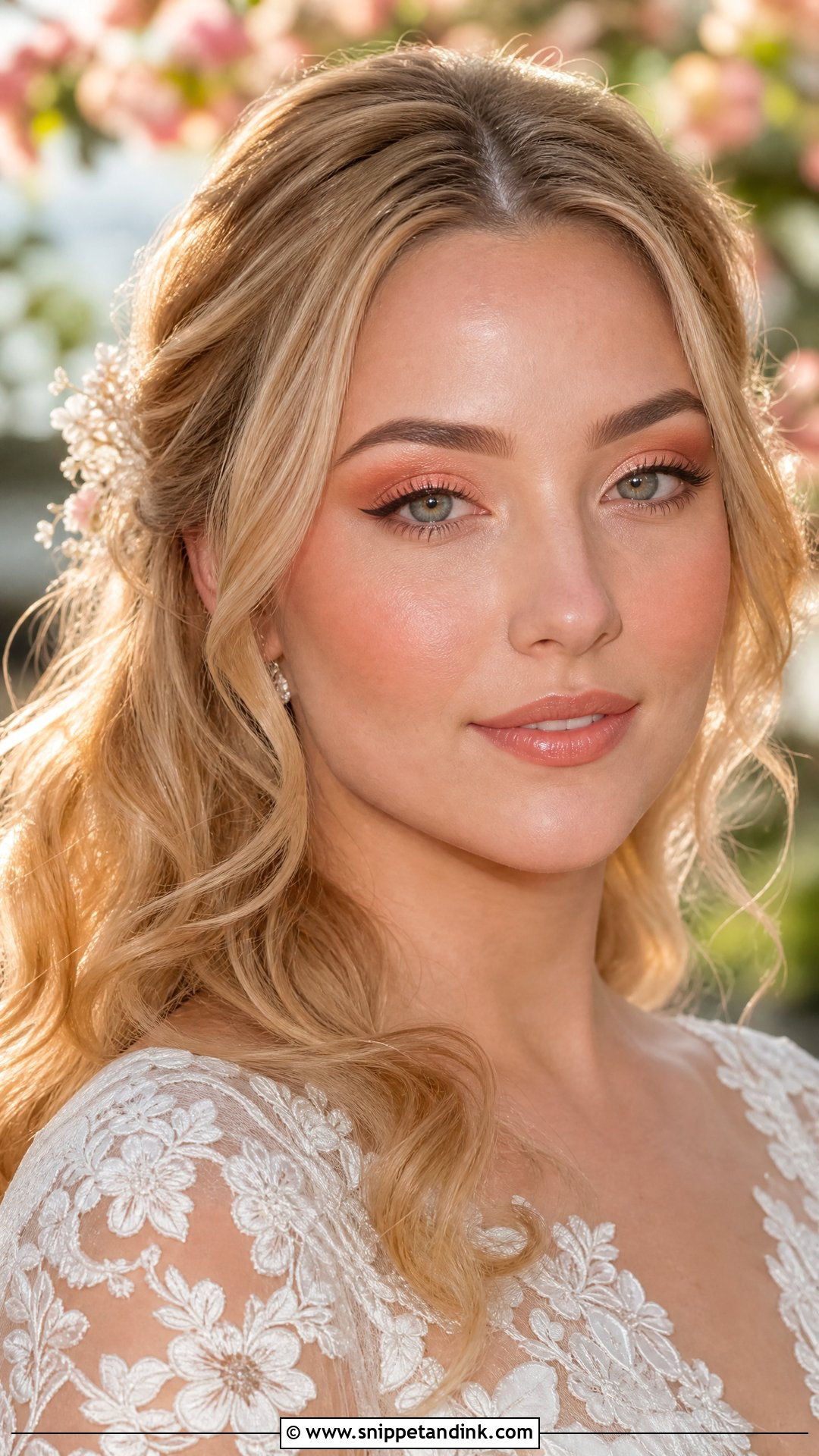 Peach Hooded Eye Wedding Makeup - Snippet and Ink - 20 Hooded Eye Wedding Makeup Ideas