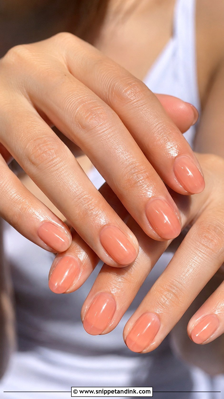 Peach Jelly Wedding Nails - Snippet and Ink - 20 Summer Wedding Nails for Bride