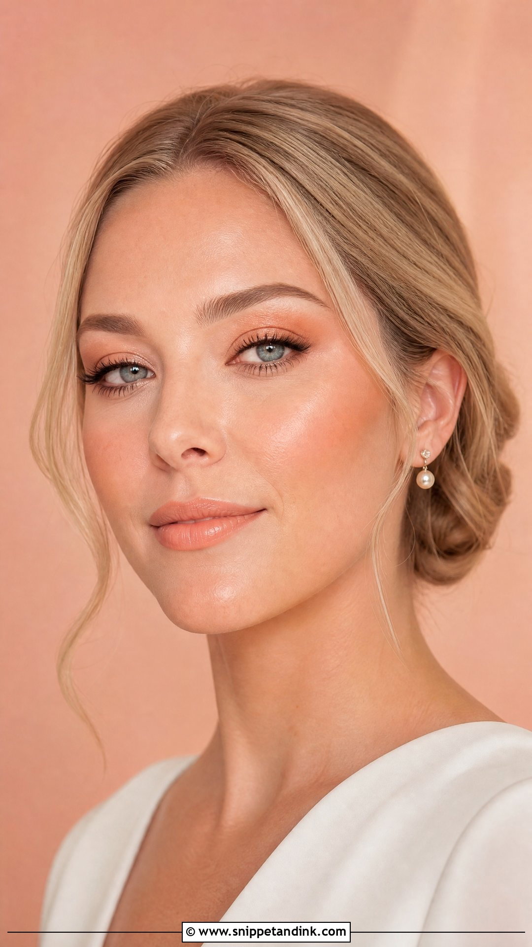 Peach Monochrome Wedding Makeup - Snippet and Ink - 20 Peachy Wedding Makeup Ideas