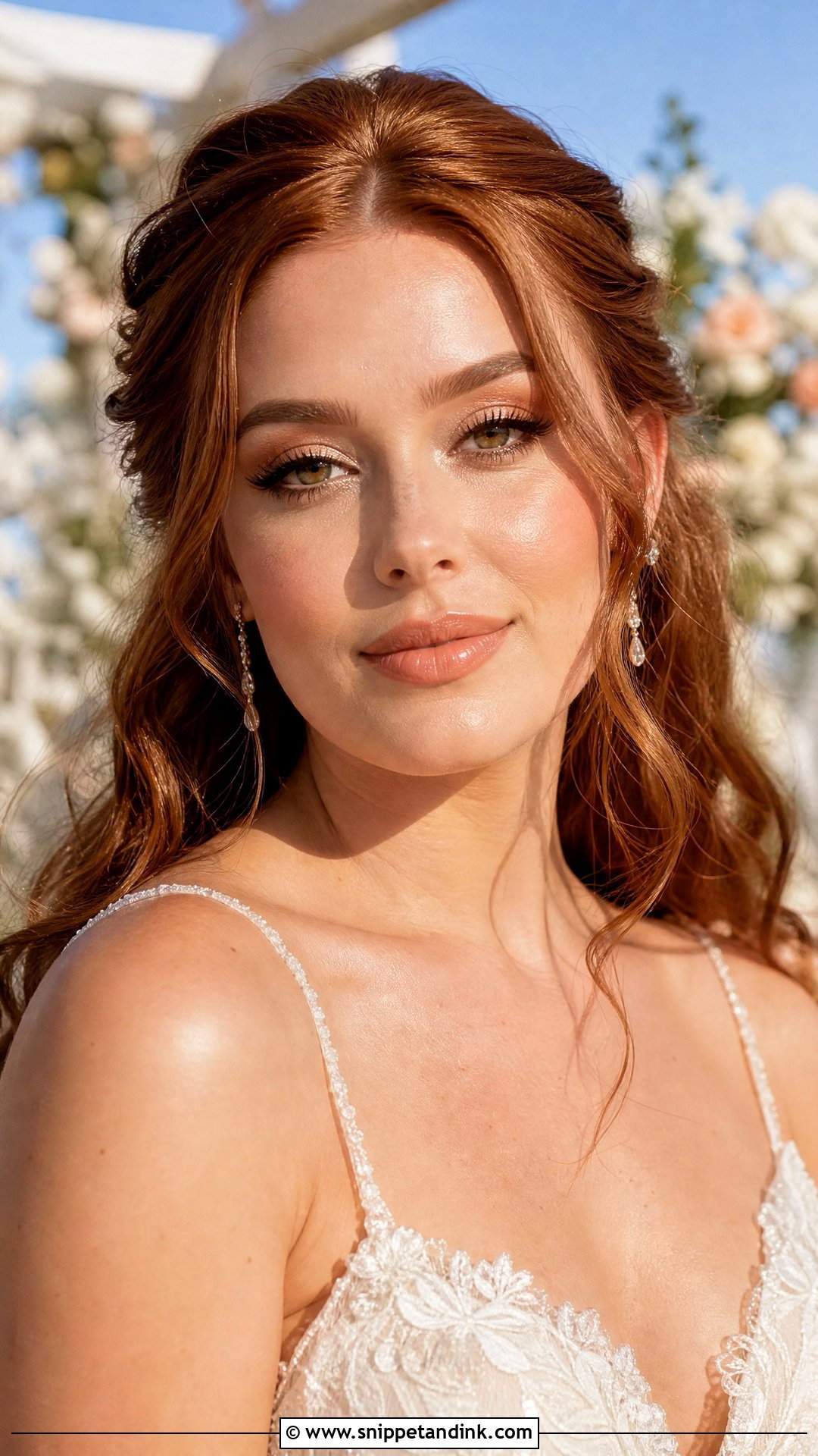 Peach Nude Bridal Lip Combo With Dewy Makeup - Snippet and Ink - 25 Bridal Lip Combo Ideas