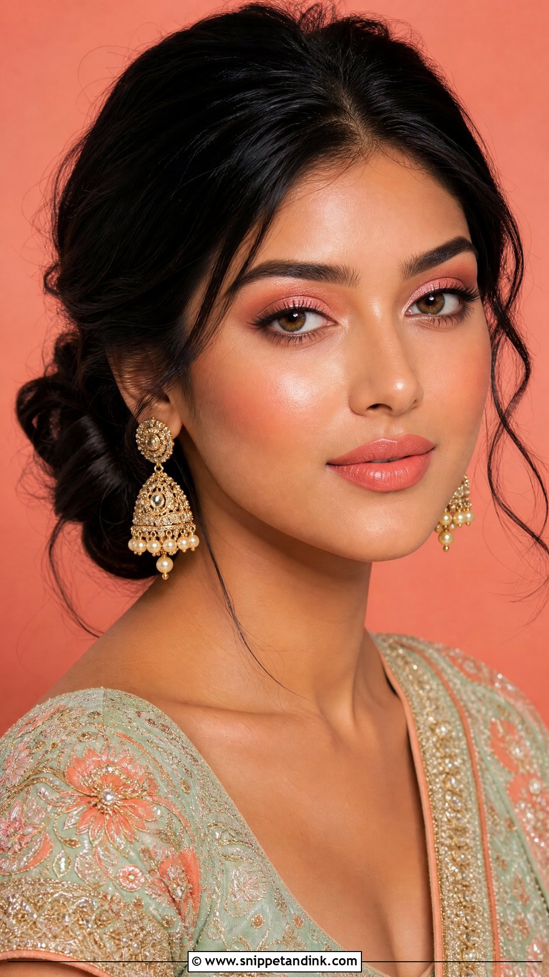 Peach Punjabi Bridal Makeup - Snippet and Ink - 20 Punjabi Bridal Makeup Ideas