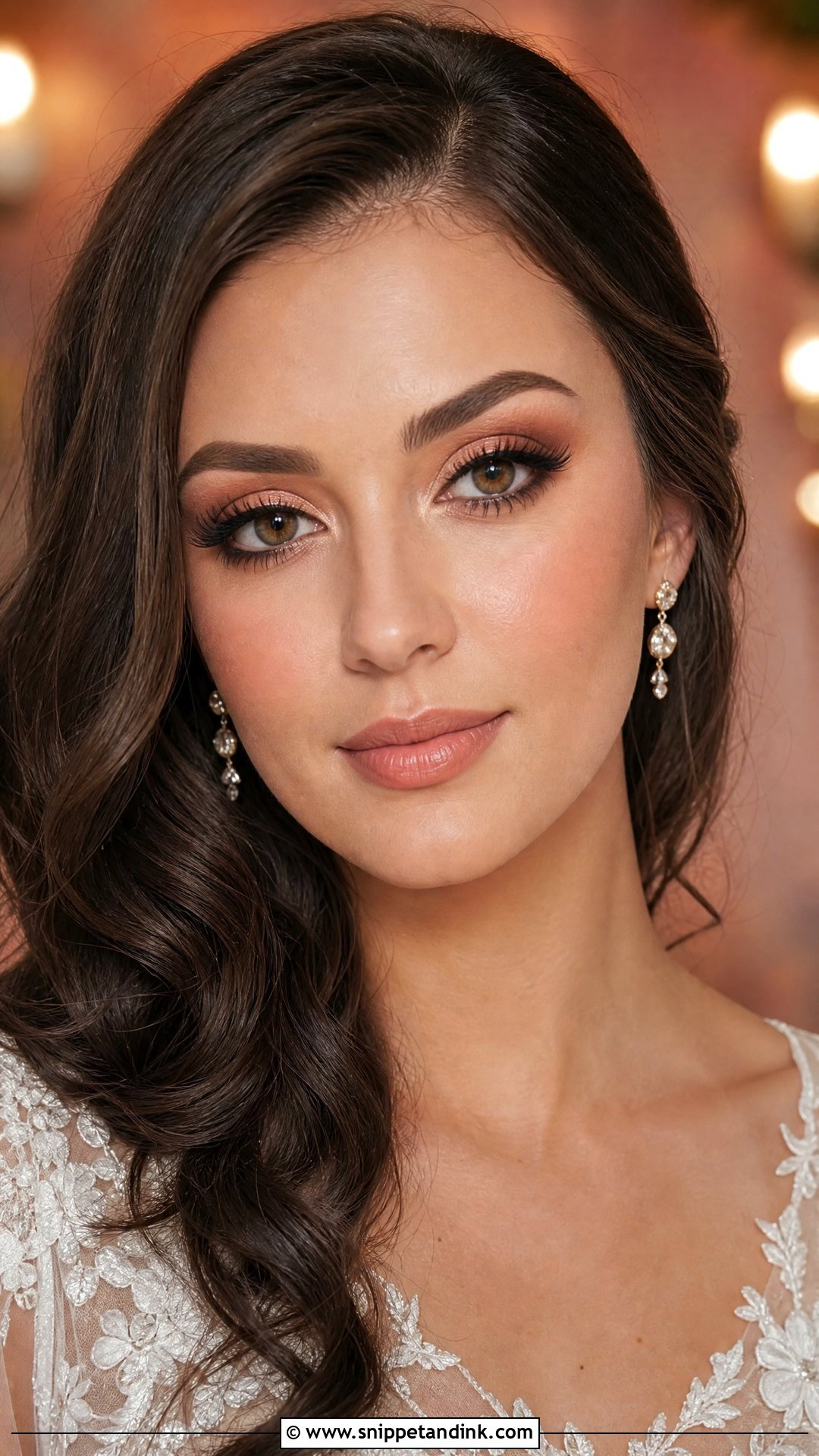 Peach Smokey Eye Wedding Makeup - Snippet and Ink - 20 Peachy Wedding Makeup Ideas