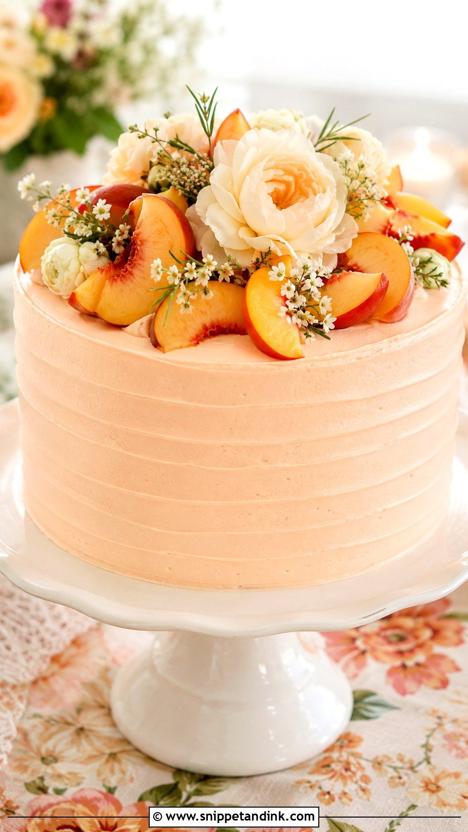 Peach Sponge Wedding Cake - Snippet and Ink - 25 Sponge Cake Wedding Cakes