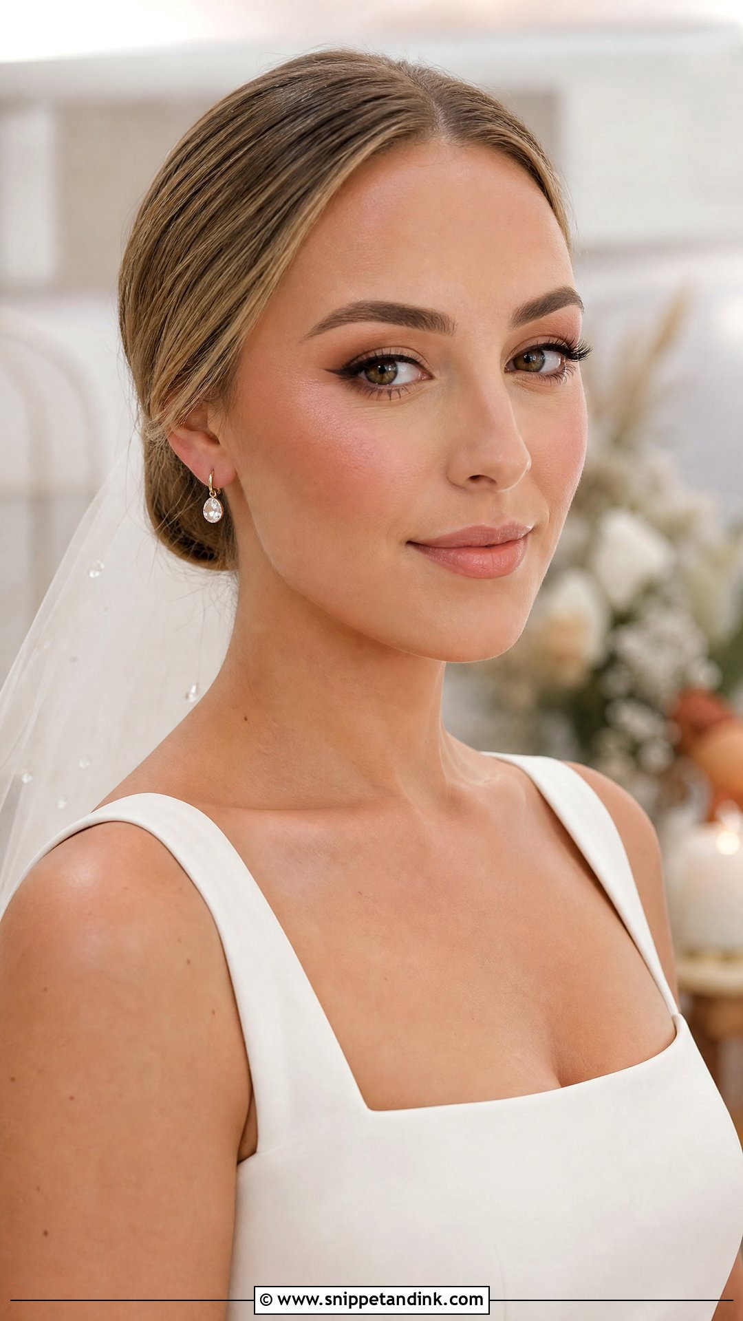 Peach Wedding Makeup With Winged Liner - Snippet and Ink - 20 Peach Wedding Makeup Ideas