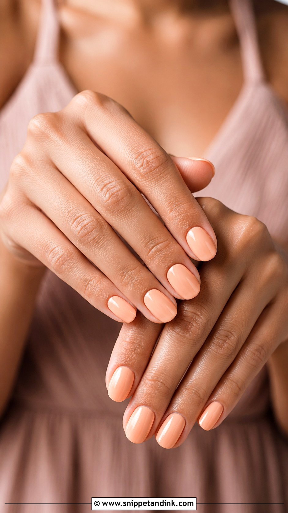 Peachy Nude Bridesmaid Nails - Snippet and Ink - 20 Wedding Day Nails for Bridesmaids