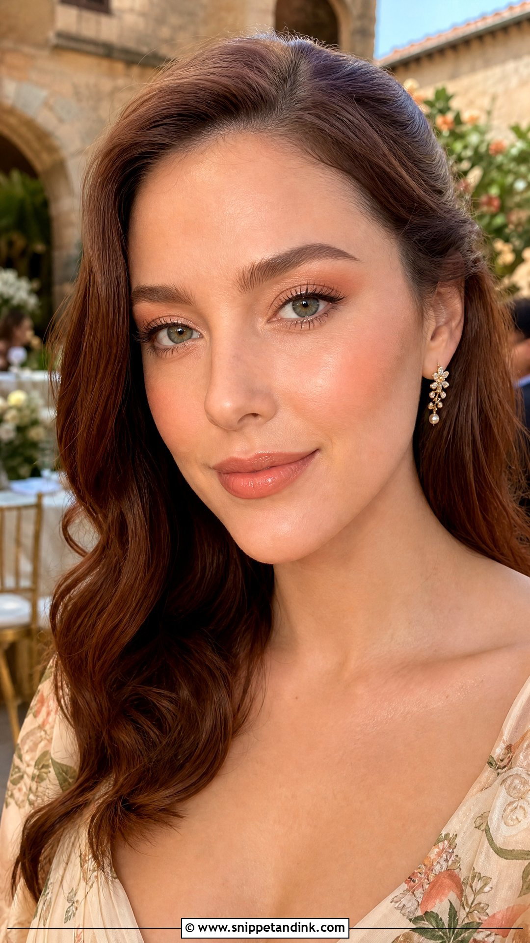 Peachy Nude Makeup For Brown Eyes - Snippet and Ink - 20 Natural Wedding Guest Makeup for Brown Eyes