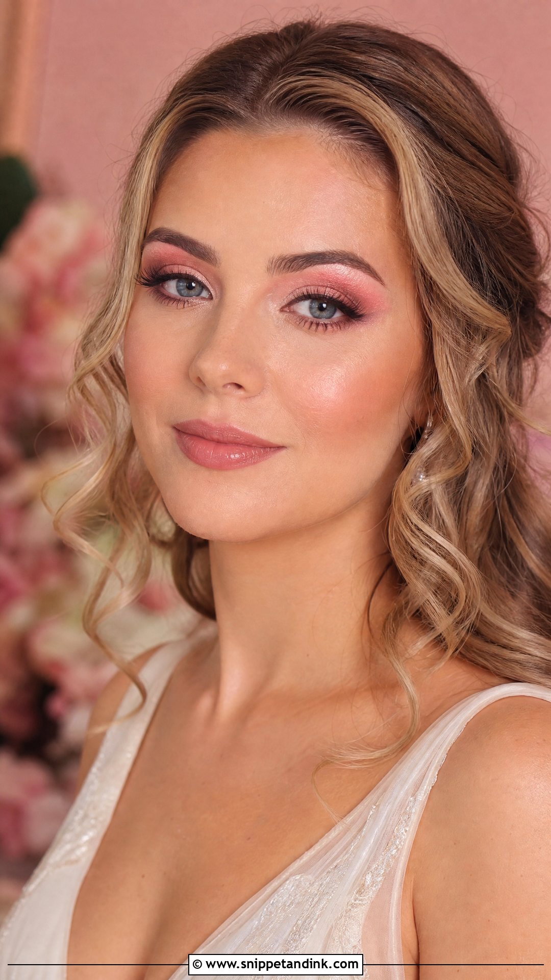Peachy Pink Bridal Makeup For Blue Eyes - Snippet and Ink - 30 Soft Glam Bridal Makeup for Blue Eyes