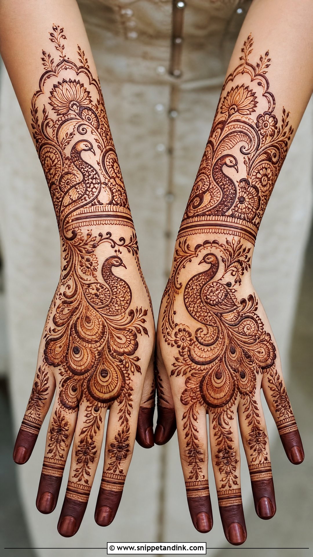 Peacock Back Bridal Mehndi Design - Snippet and Ink - 20 Latest Unique Back Bridal Mehndi Designs