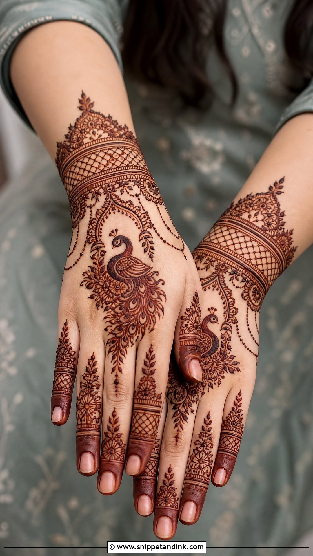 Peacock Back Hand Bridal Mehndi Design - Snippet and Ink - 20 Peacock Bridal Mehndi Designs