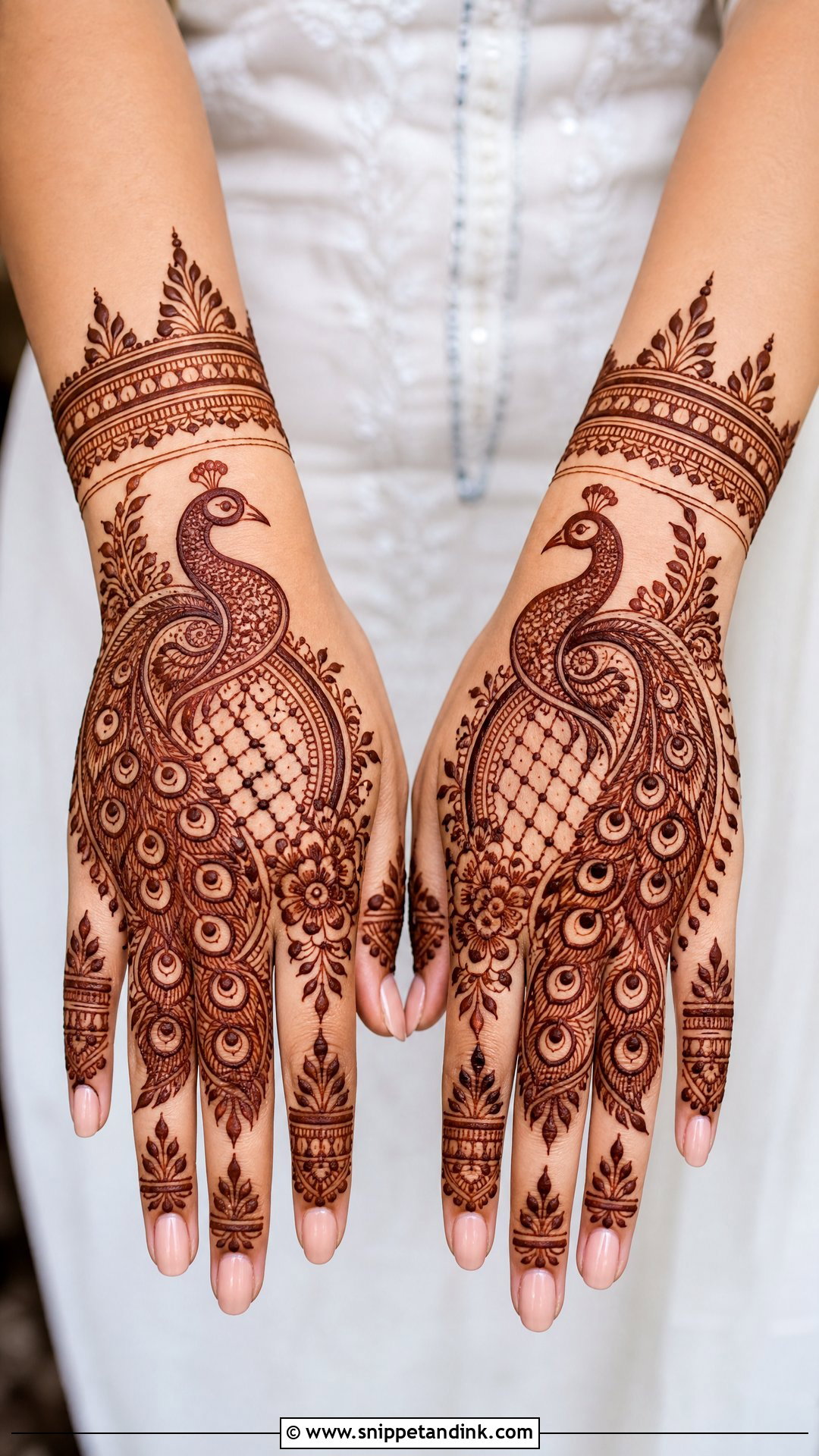 Peacock Back Hand Check Mehndi Design - Snippet and Ink - 30 Back Hand Check Mehndi Design Ideas