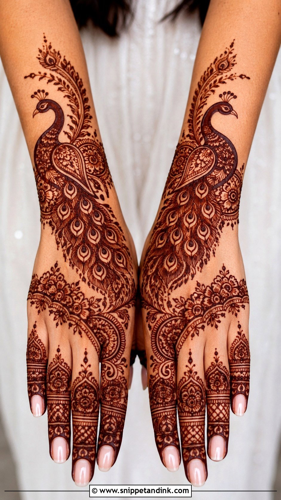 Peacock Back Hand Mehndi Design - Snippet and Ink - 35 Back Hand Mehndi Design Ideas