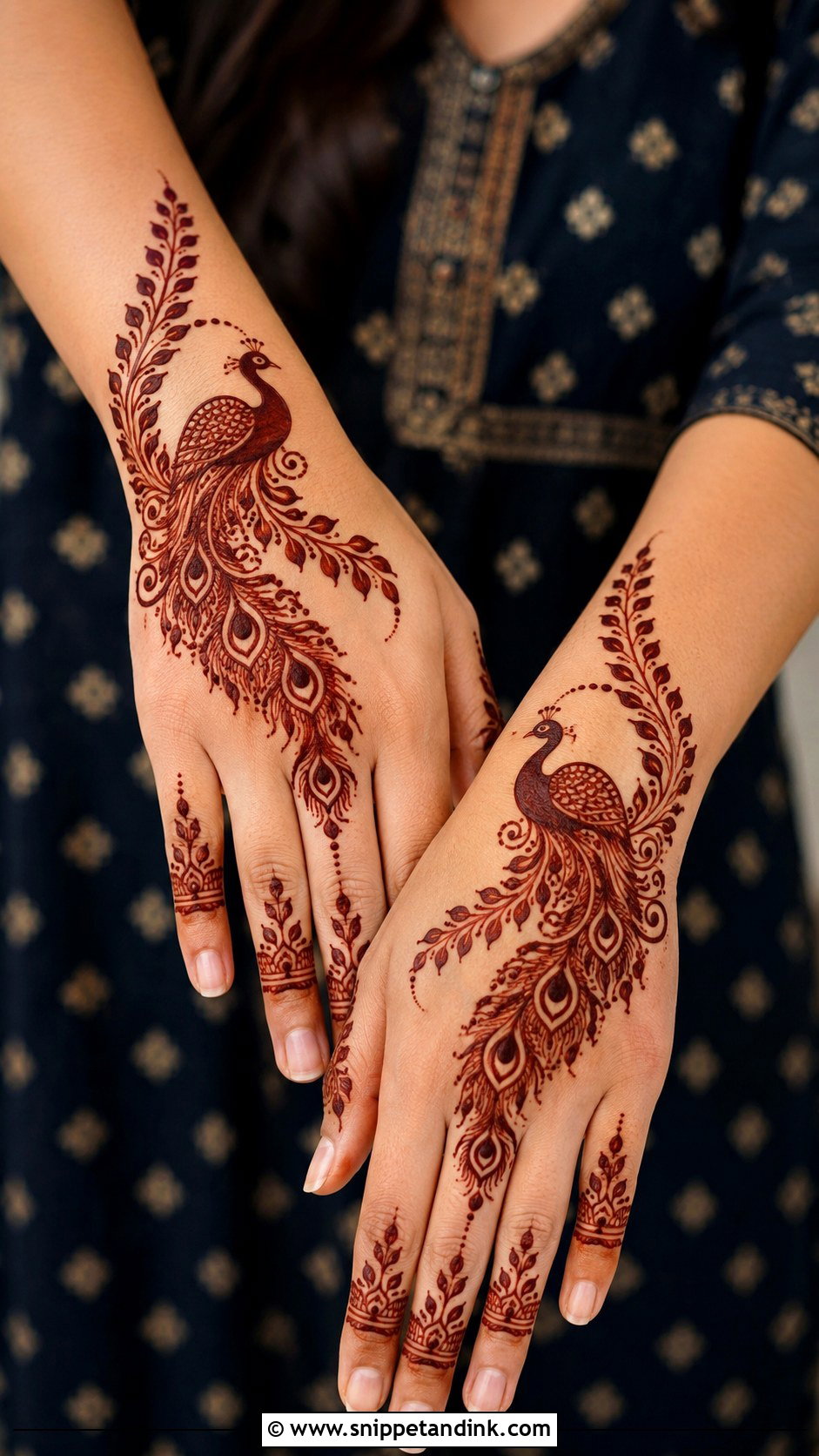 Peacock Back Hand Mehndi Design Simple - Snippet and Ink - 30 Simple Back Hand Mehndi Design Ideas