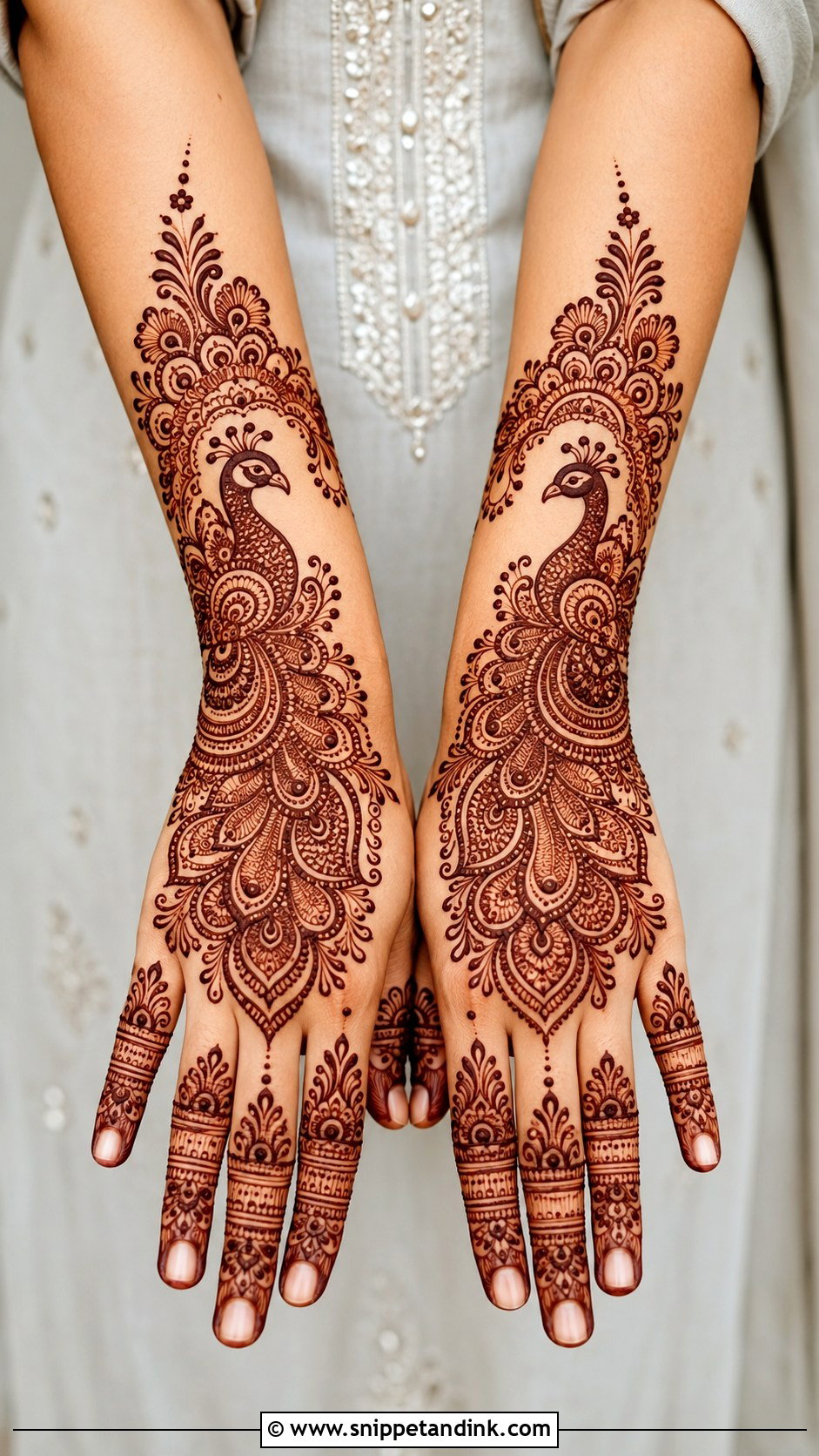Peacock Backhand Mehndi Design - Snippet and Ink - 35 Latest Backhand Mehndi Designs