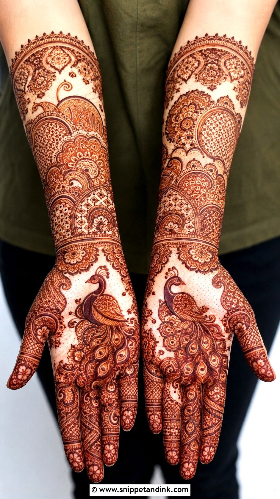 Peacock Bharwa Mehndi Design - Snippet and Ink - 30 Bharwa Mehndi Designs