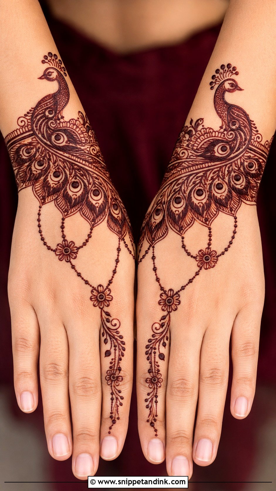 Peacock Bracelet Mehndi Design - Snippet and Ink - 35 Peacock Mehndi Designs