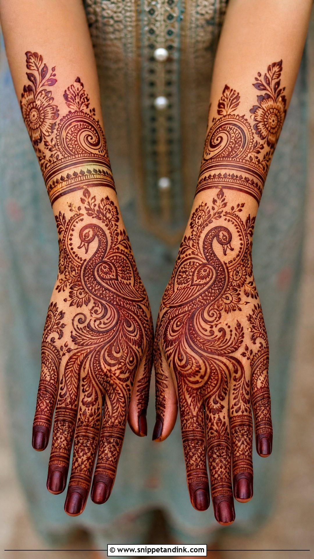 Peacock Bridal Back Full Hand Mehndi Design - Snippet and Ink - 25 New Bridal Back Full Hand Mehndi Designs