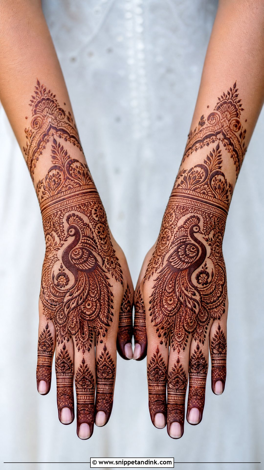 Peacock Bridal Back Hand Mehndi Design - Snippet and Ink - 25 New Bridal Back Hand Mehndi Designs