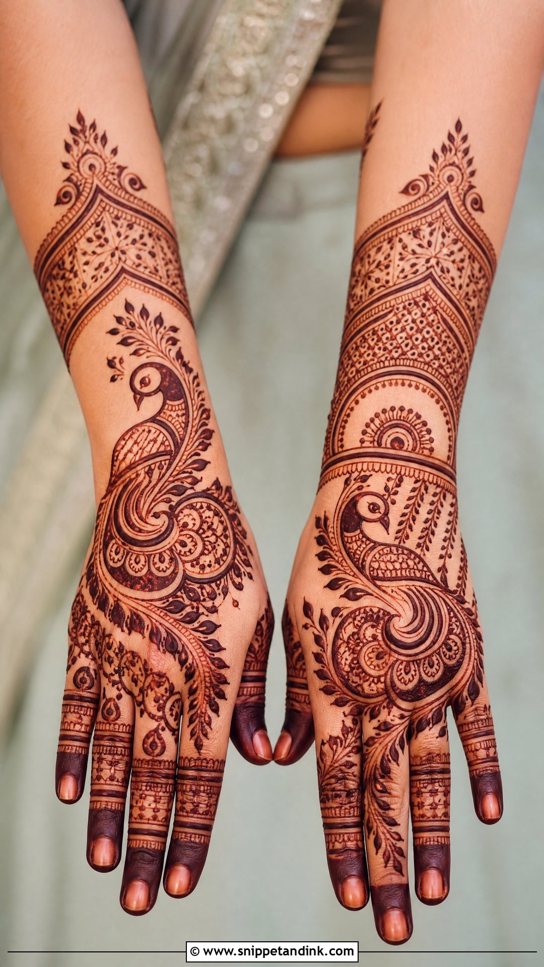 Peacock Bridal Back Side Mehndi Design - Snippet and Ink - 20 Bridal Back Side Mehndi Design Ideas