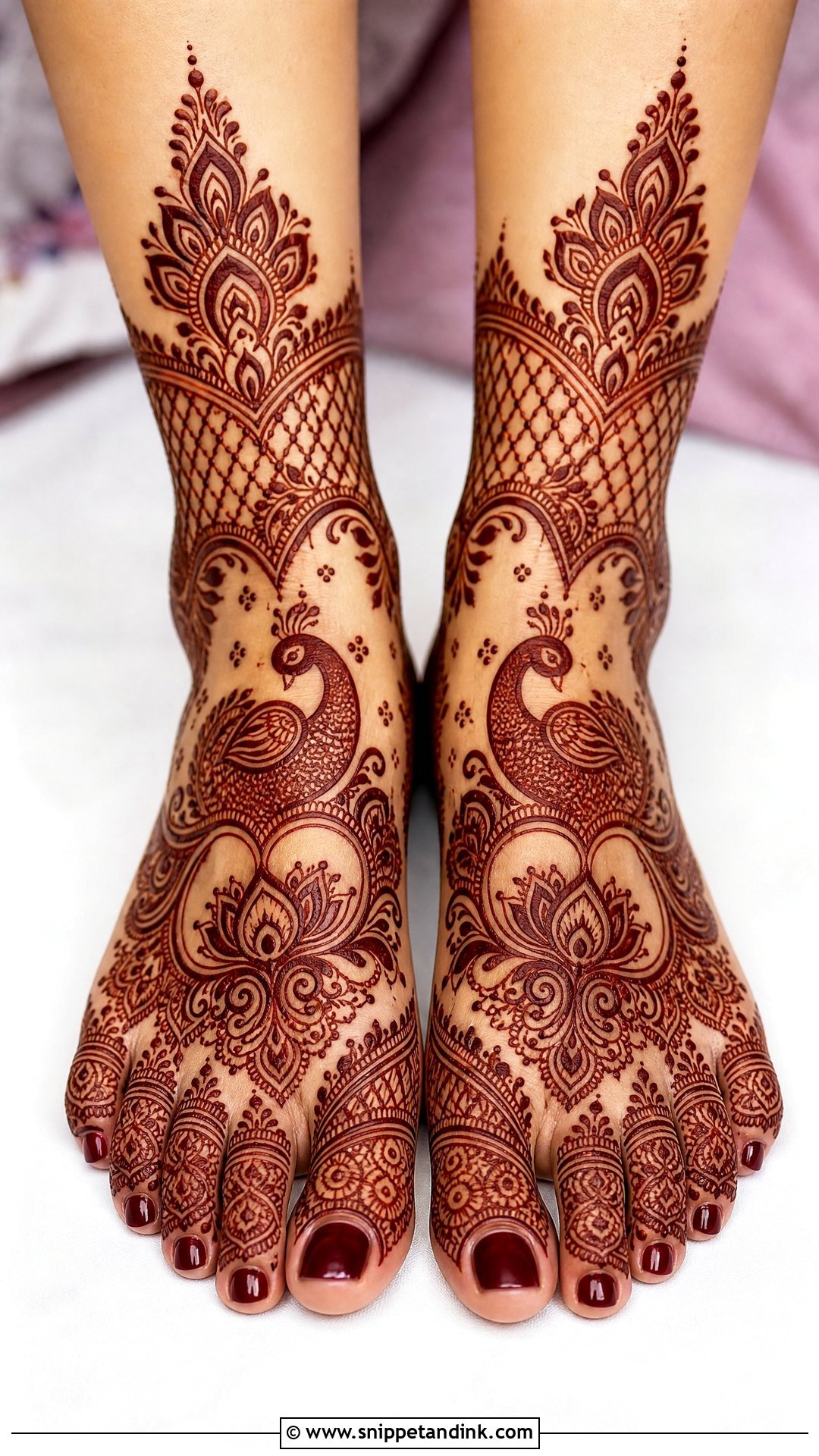 Peacock Bridal Feet Mehndi Design - Snippet and Ink - 30 Bridal Feet Mehndi Designs