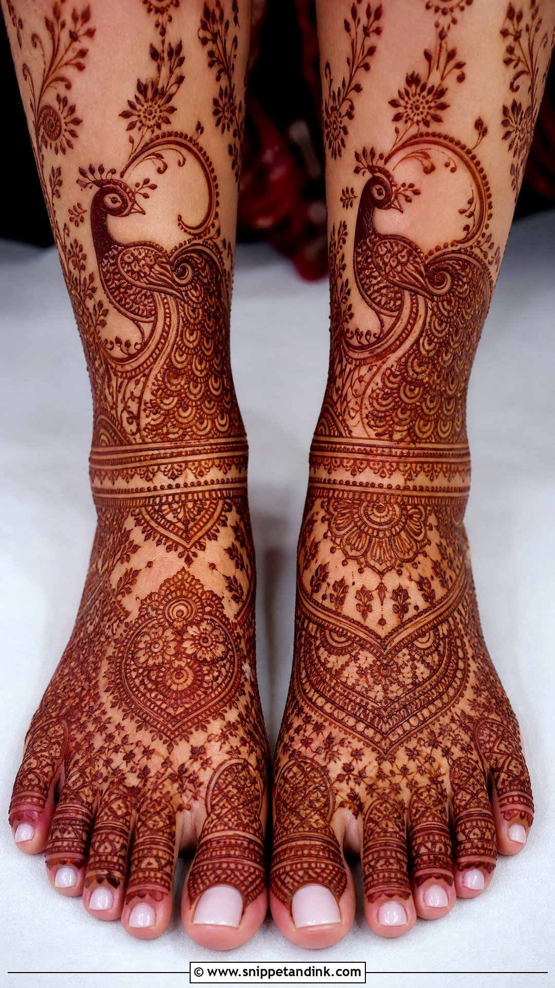 Peacock Bridal Feet Mehndi Design - Snippet and Ink - 20 Bridal Henna Feet Mehndi Designs