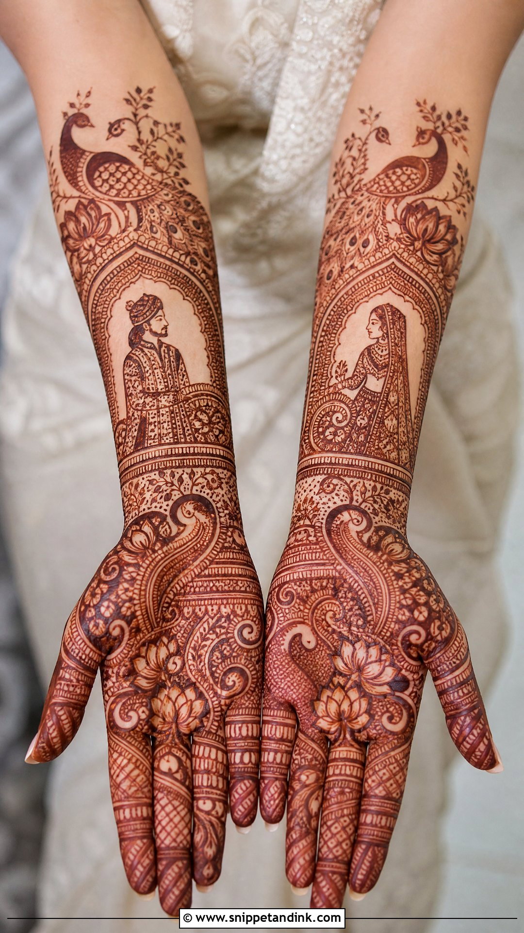 Peacock Bridal Figure Mehndi - Snippet and Ink - 25 Bridal Figure Mehndi Designs
