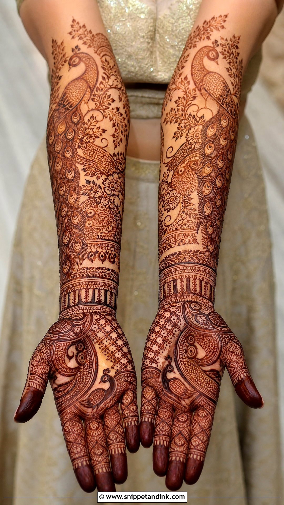 Peacock Bridal Full Hand Mehndi Design - Snippet and Ink - 25 Bridal Full Hand Mehndi Designs