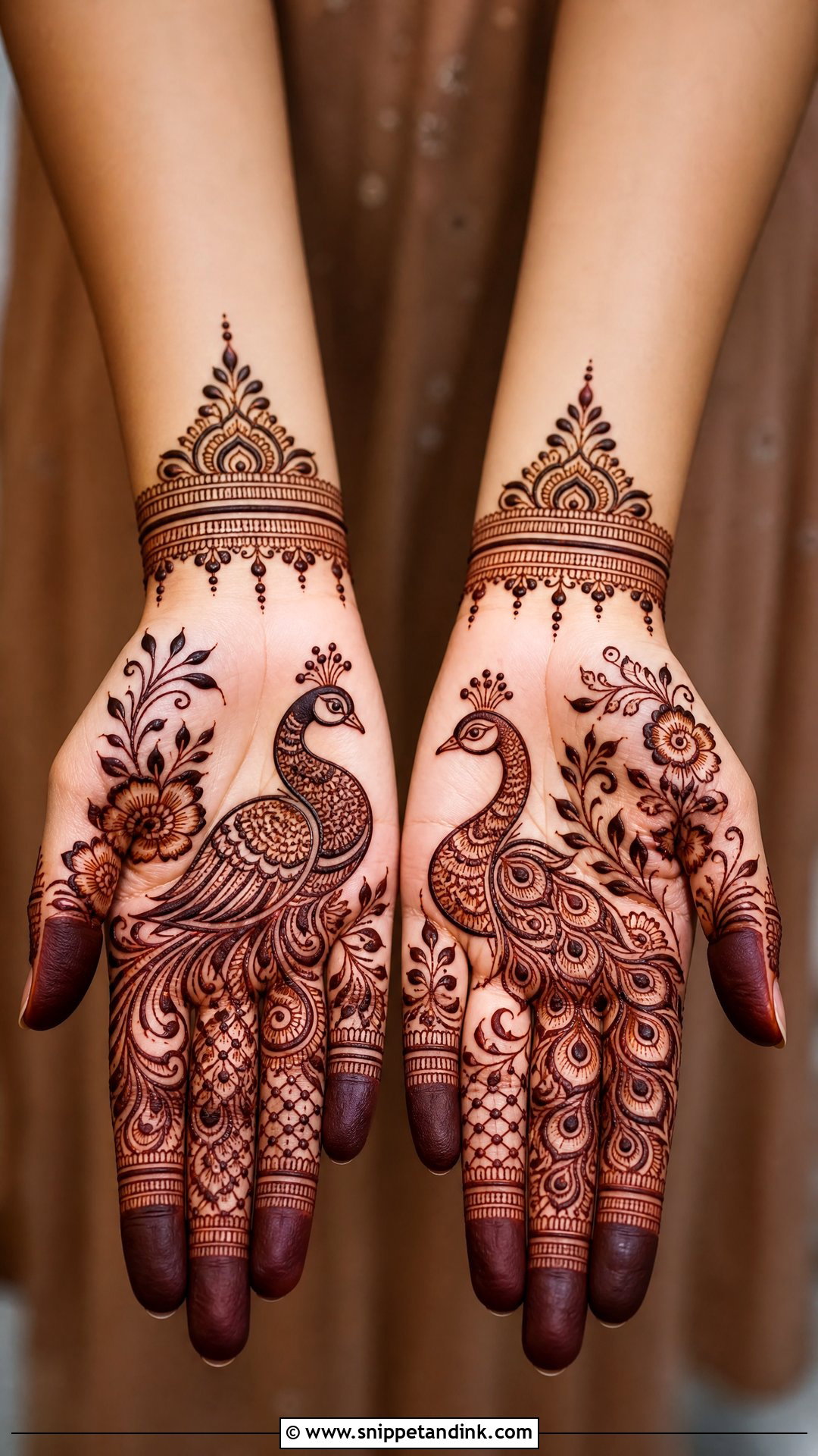 Peacock Bridal Khafif Mehndi Design - Snippet and Ink - 20 Bridal Khafif Mehndi Designs