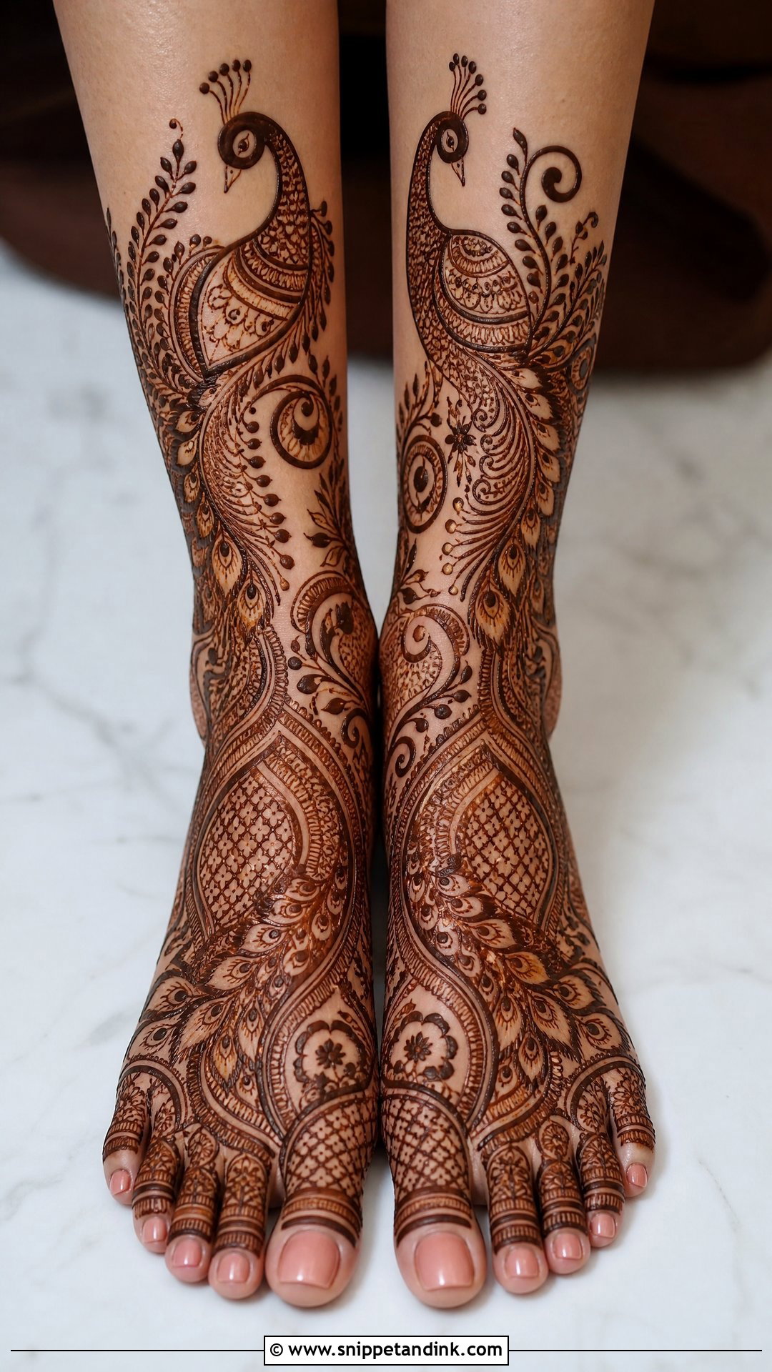Peacock Bridal Leg Mehndi Design - Snippet and Ink - 20 Bridal Mehndi Designs Leg