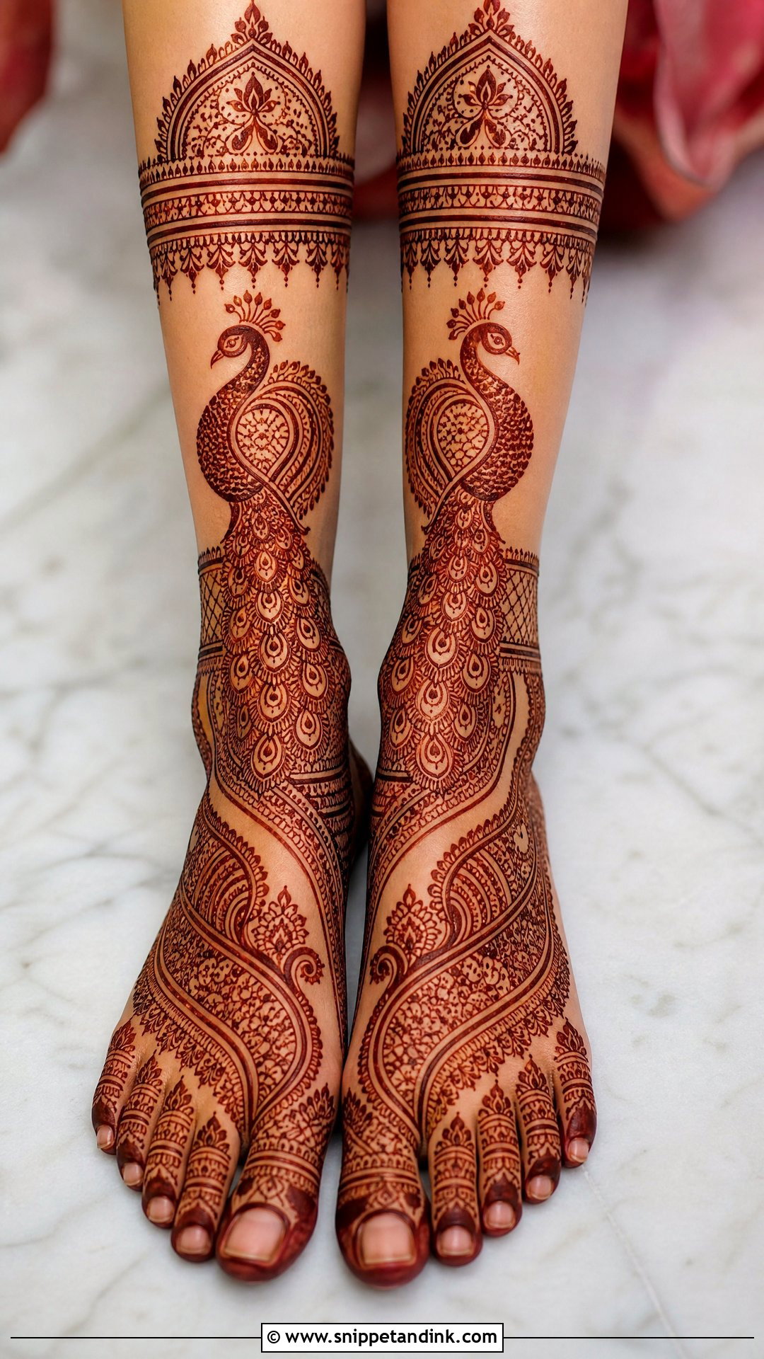 Peacock Bridal Leg Mehndi Design - Snippet and Ink - 20 Bridal Mehndi Designs Legs Brides