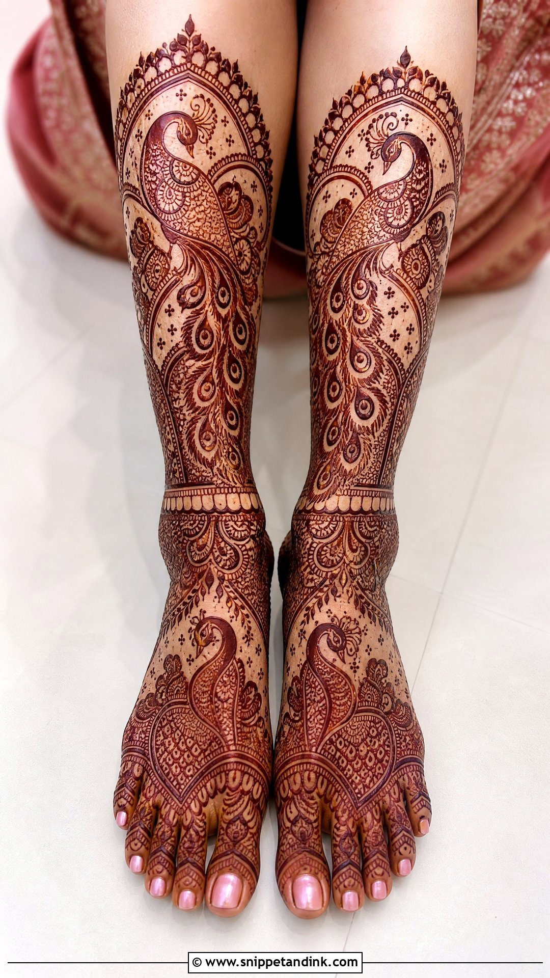 Peacock Bridal Leg Mehndi Design - Snippet and Ink - 20 Bride Lag Mehndi Design Ideas