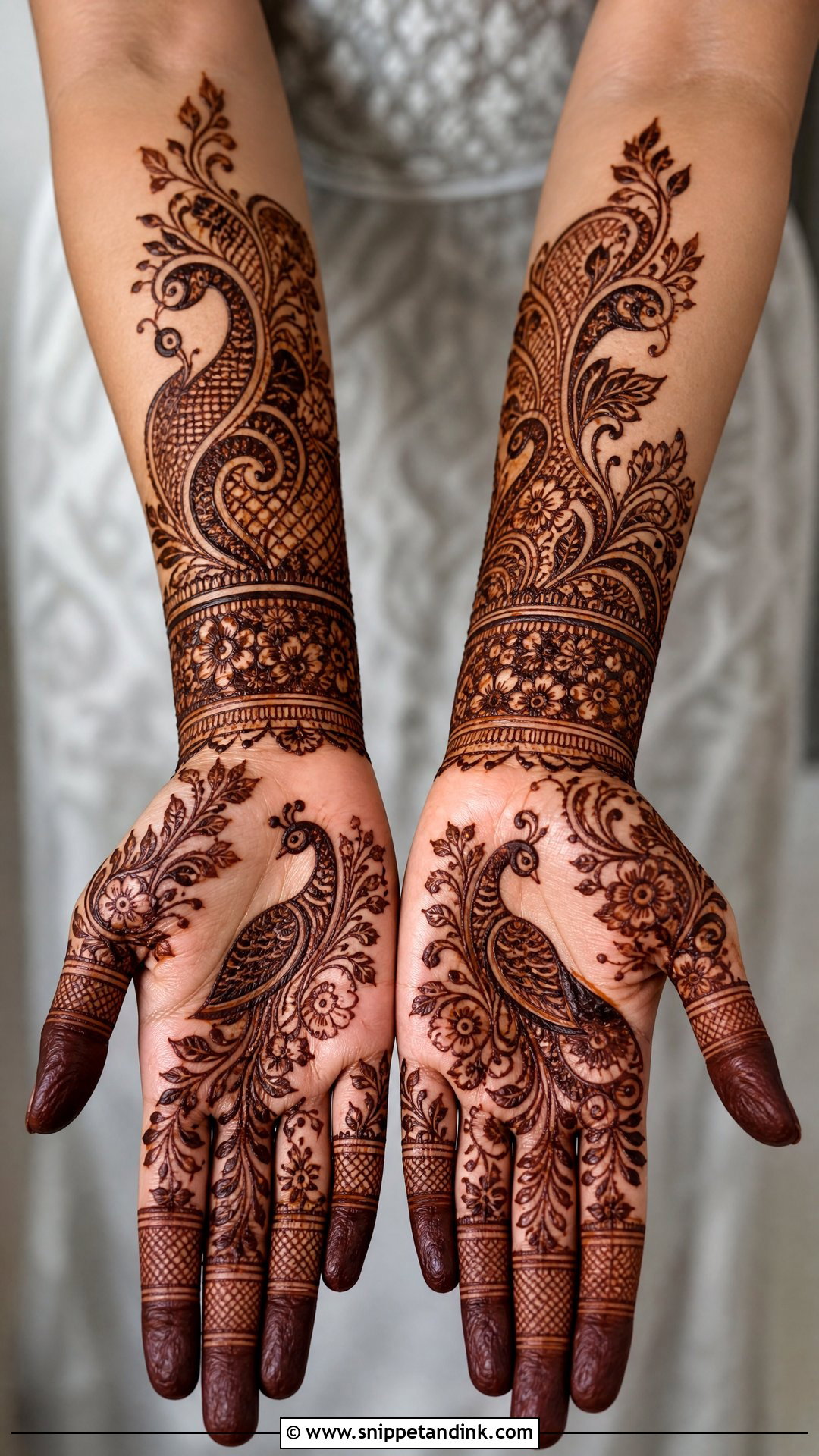 Peacock Bridal Mehndi Design - Snippet and Ink - 20 Bride Hand Mehndi Designs