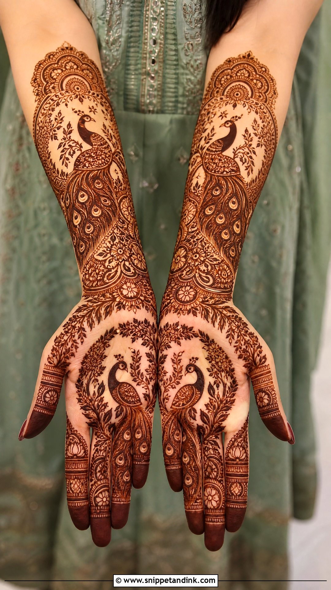 Peacock Bridal Mehndi Design - Snippet and Ink - 30 Bride Mehndi Designs