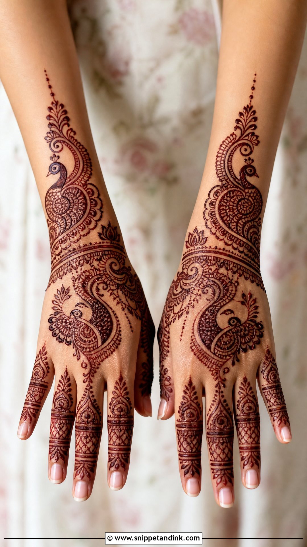 Peacock Bridal Mehndi Design Back Hand - Snippet and Ink - 20 Bridal Mehndi Designs for Back Hand