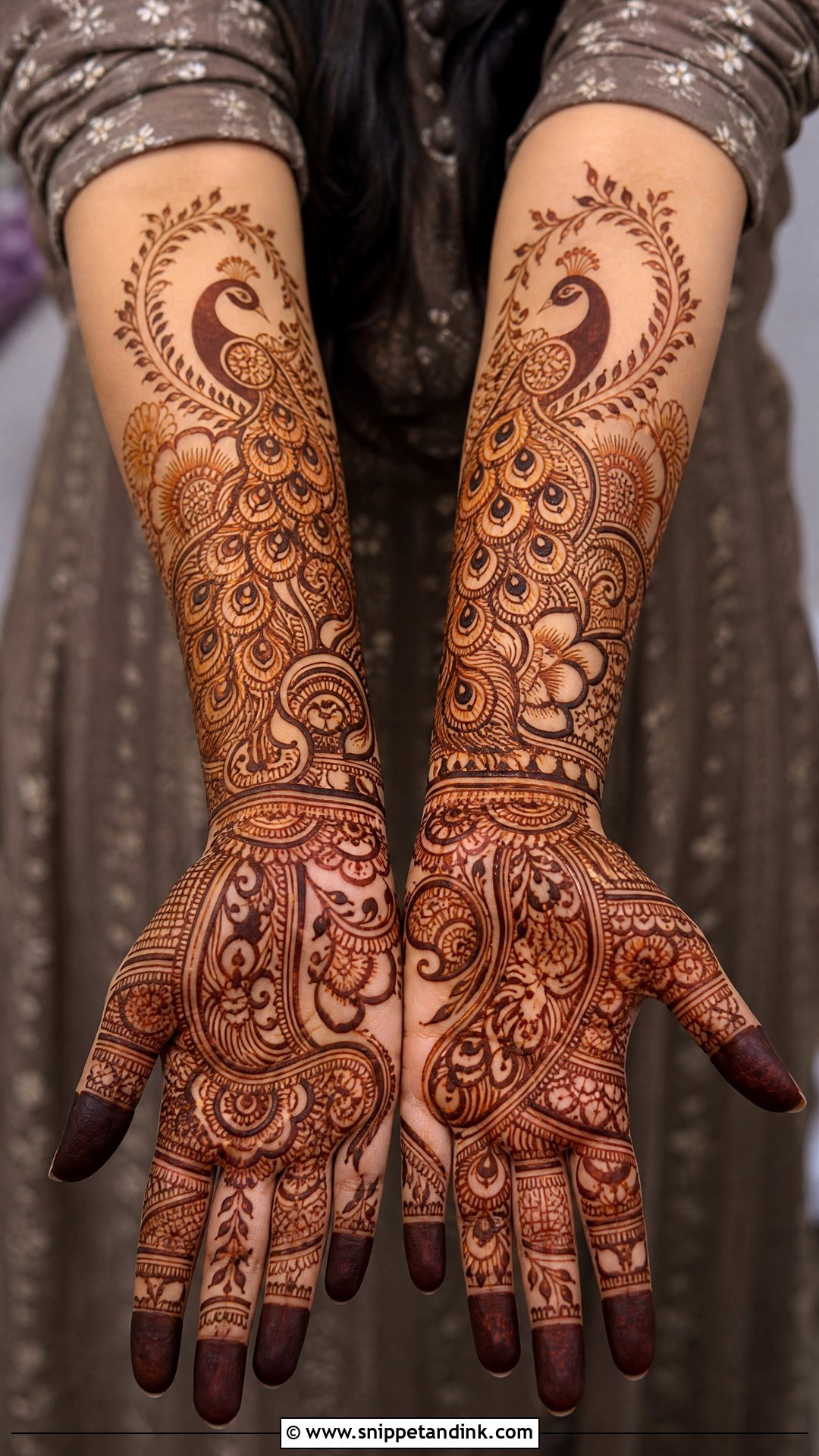 Peacock Bridal Mehndi Design Full Hand - Snippet and Ink - 20 Beautiful Bridal Mehndi Designs