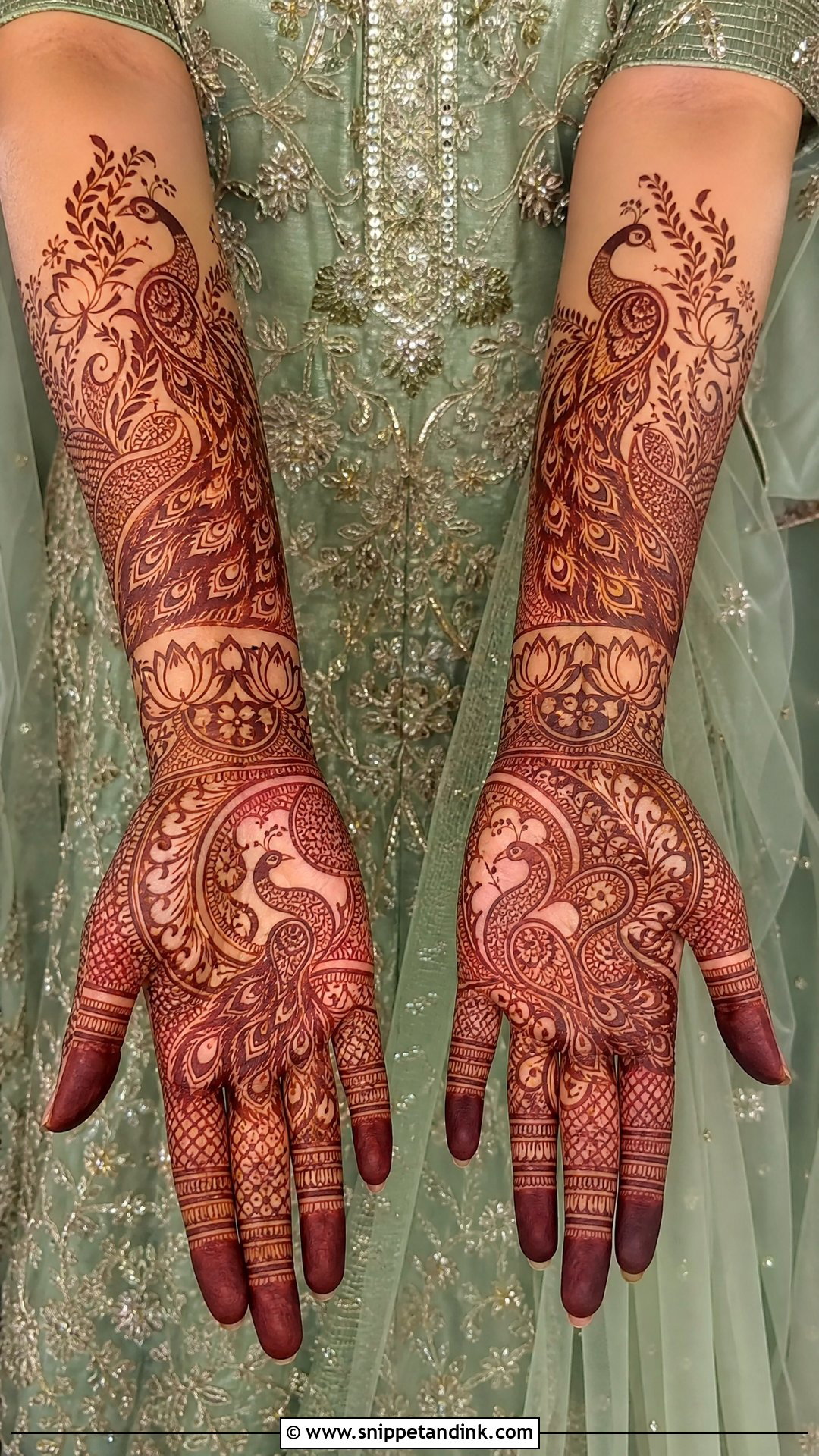 Peacock Bridal Mehndi For Green Bridal Dress - Snippet and Ink - 20 Bridal Mehndi Designs Dress