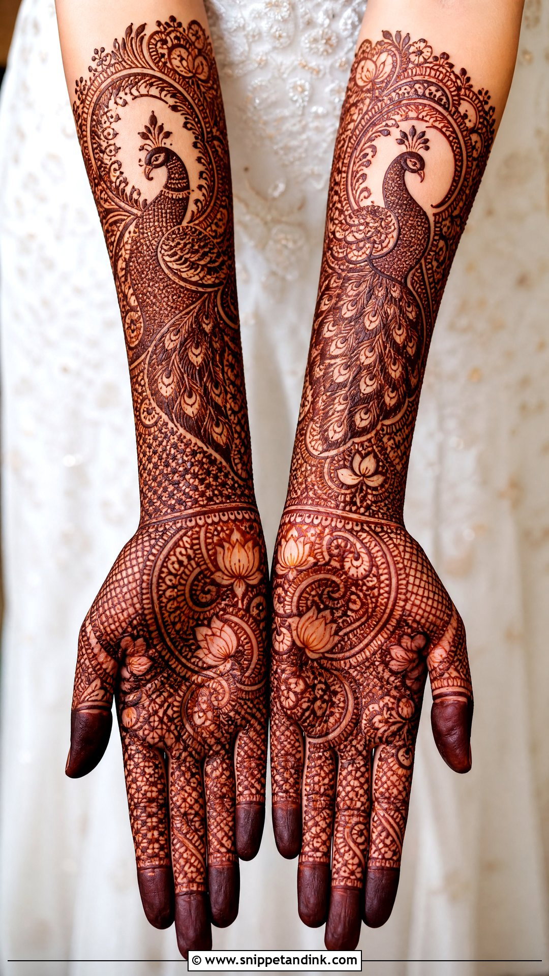 Peacock Bridal Mehndi Full Hands - Snippet and Ink - 20 Bridal Mehndi Designs Full Hands