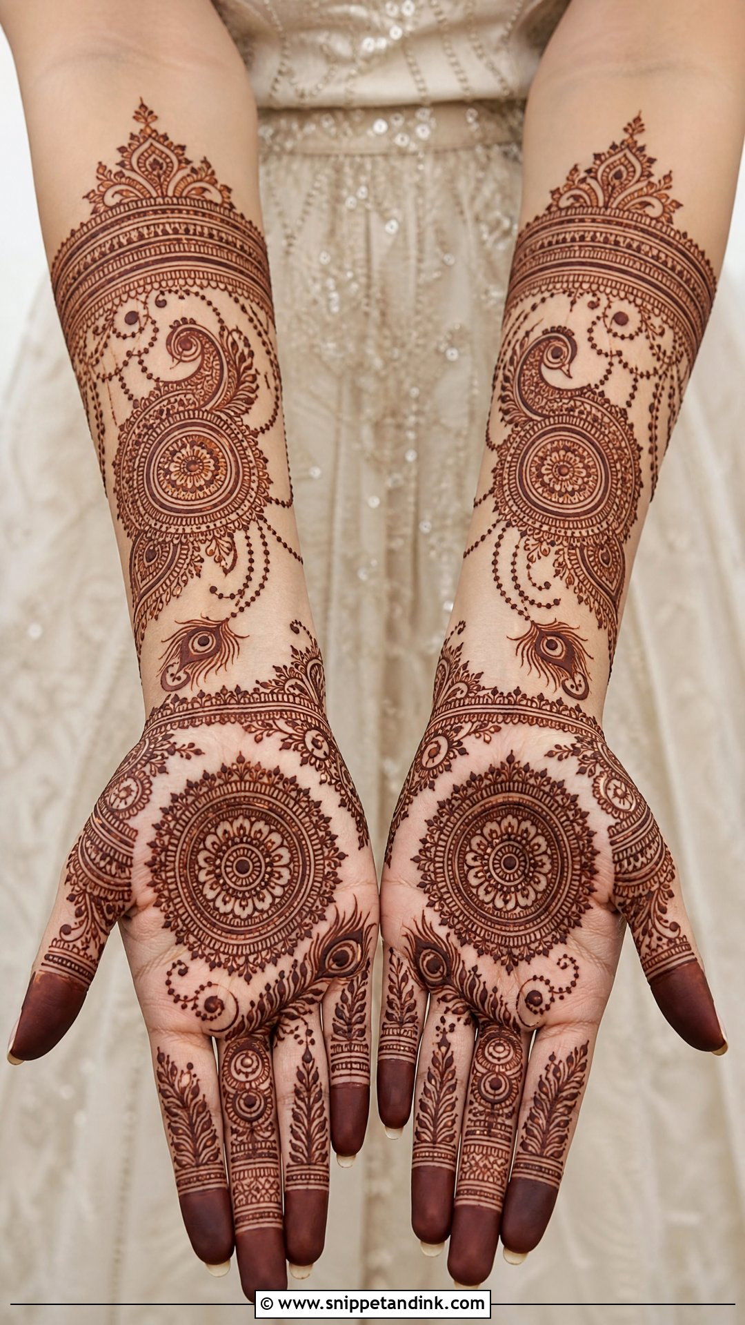 Peacock Bridal Tikki Mehndi Design - Snippet and Ink - 20 Bridal Tikki Mehndi Designs