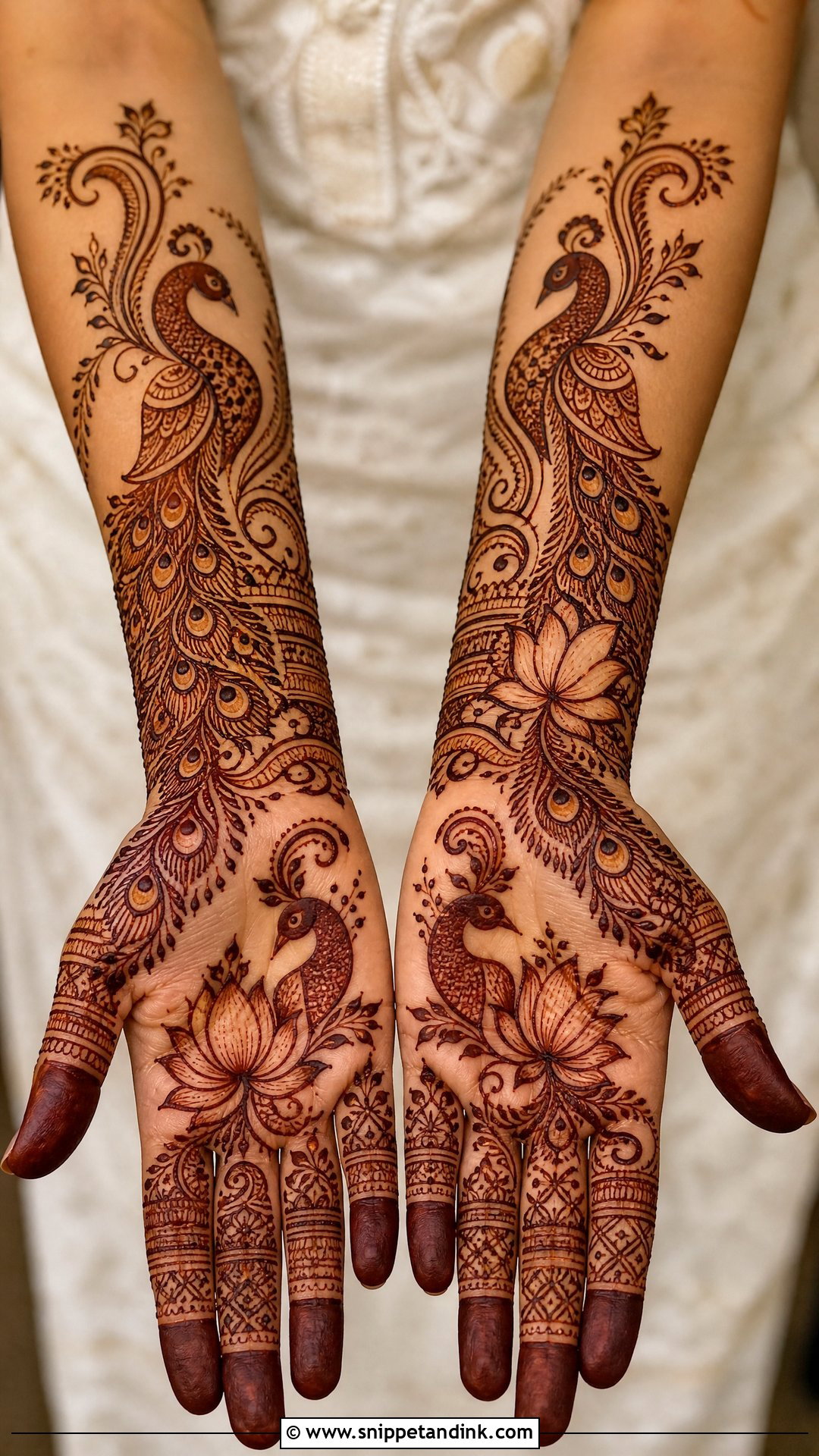 Peacock Bridal Wedding Henna Design - Snippet and Ink - 30 Wedding Henna Designs