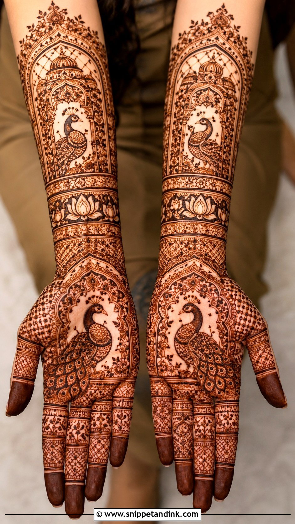 Peacock Dulhan Mehndi Design - Snippet and Ink - 35 Peacock Mehndi Designs