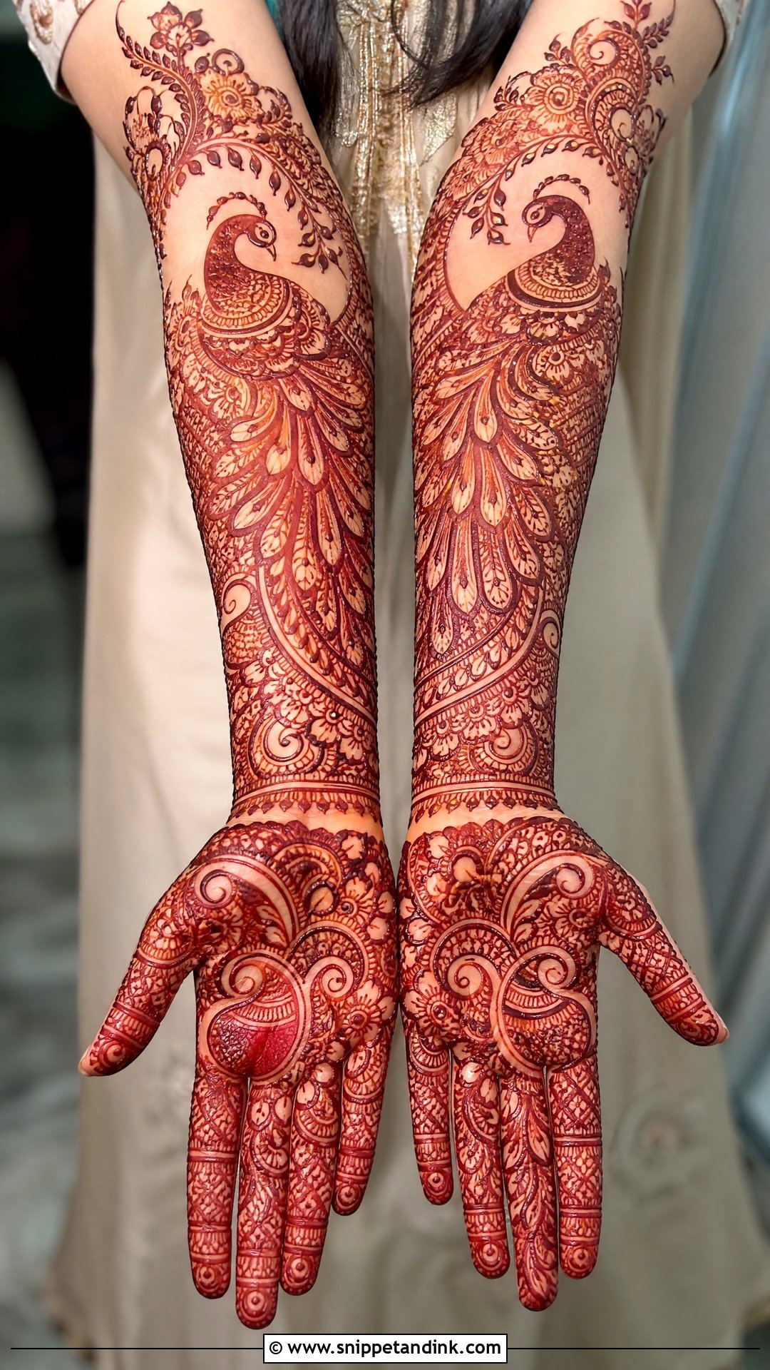 Peacock Dulhan Mehndi Design - Snippet and Ink - 20 Mehndi Dulhan Design Ideas