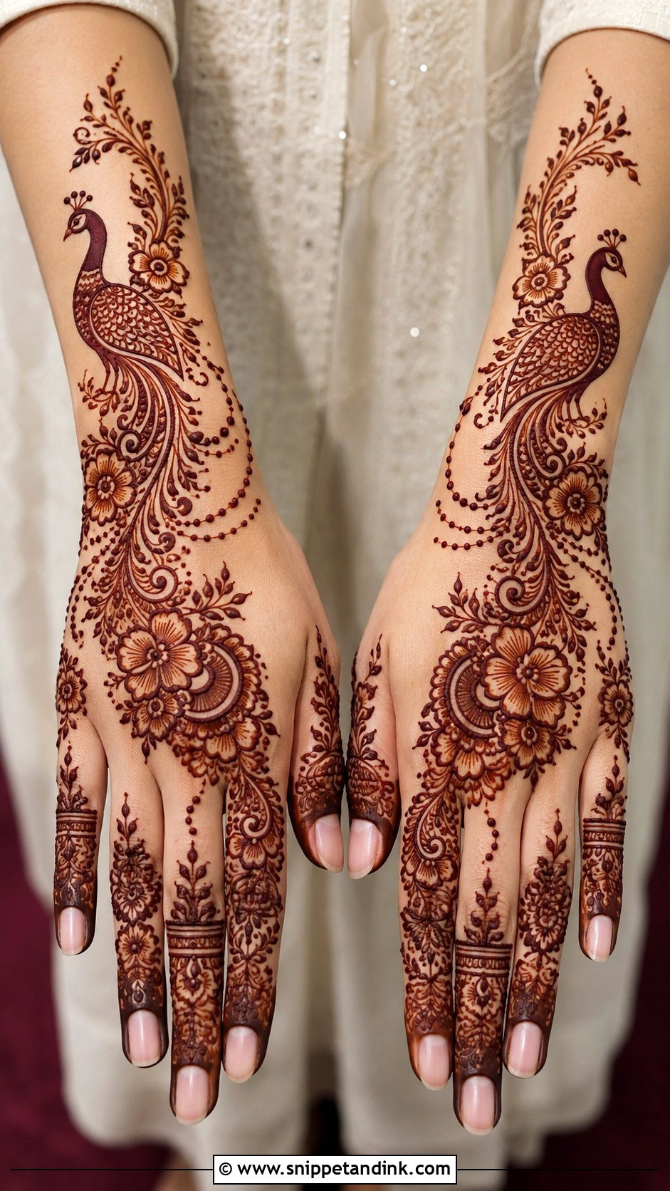 Peacock Eid Mehndi Design - Snippet and Ink - 35 Peacock Mehndi Designs