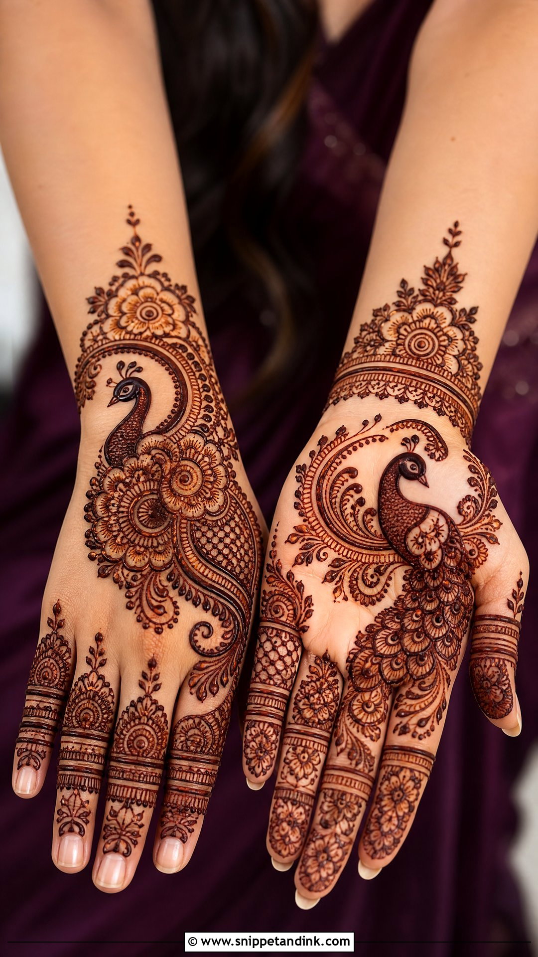 Peacock Engagement Bridal Mehndi Design - Snippet and Ink - 25 Engagement Bridal Mehndi Designs