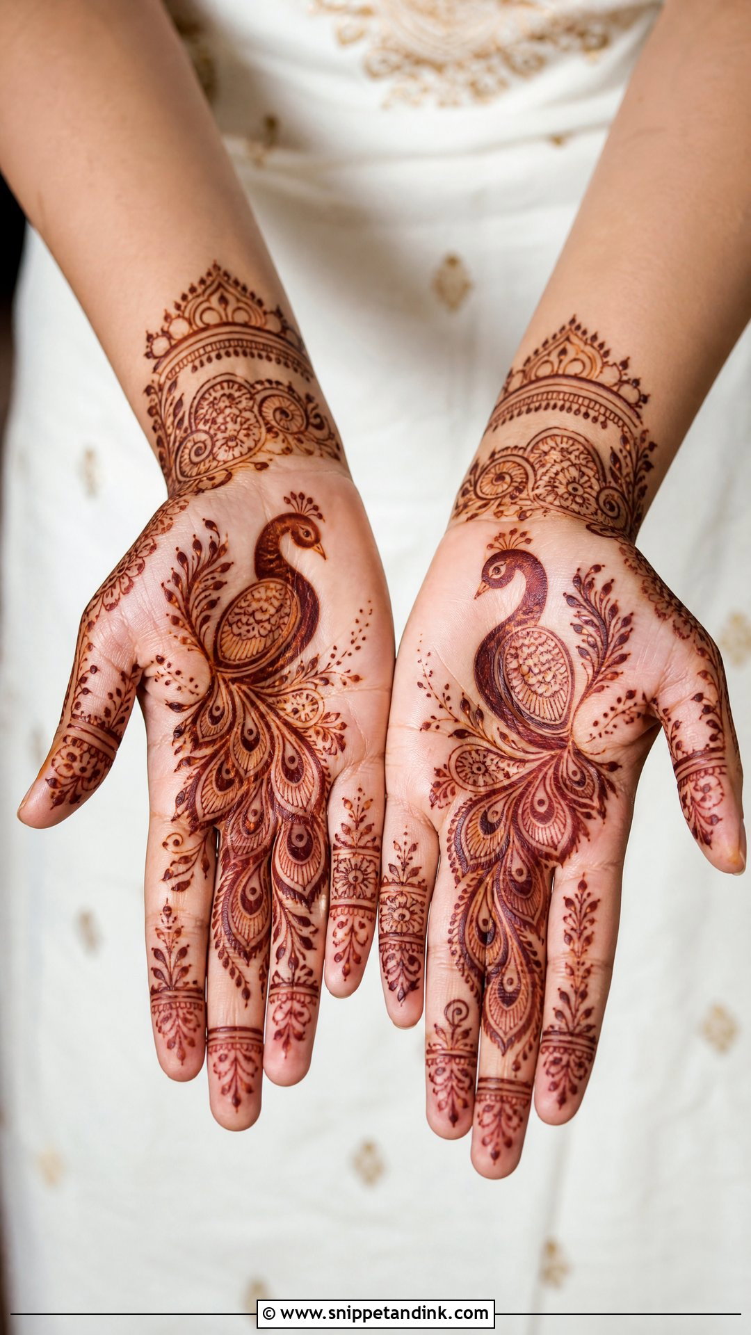 Peacock Engagement Mehndi Design - Snippet and Ink - 20 Simple Engagement Mehndi Ideas