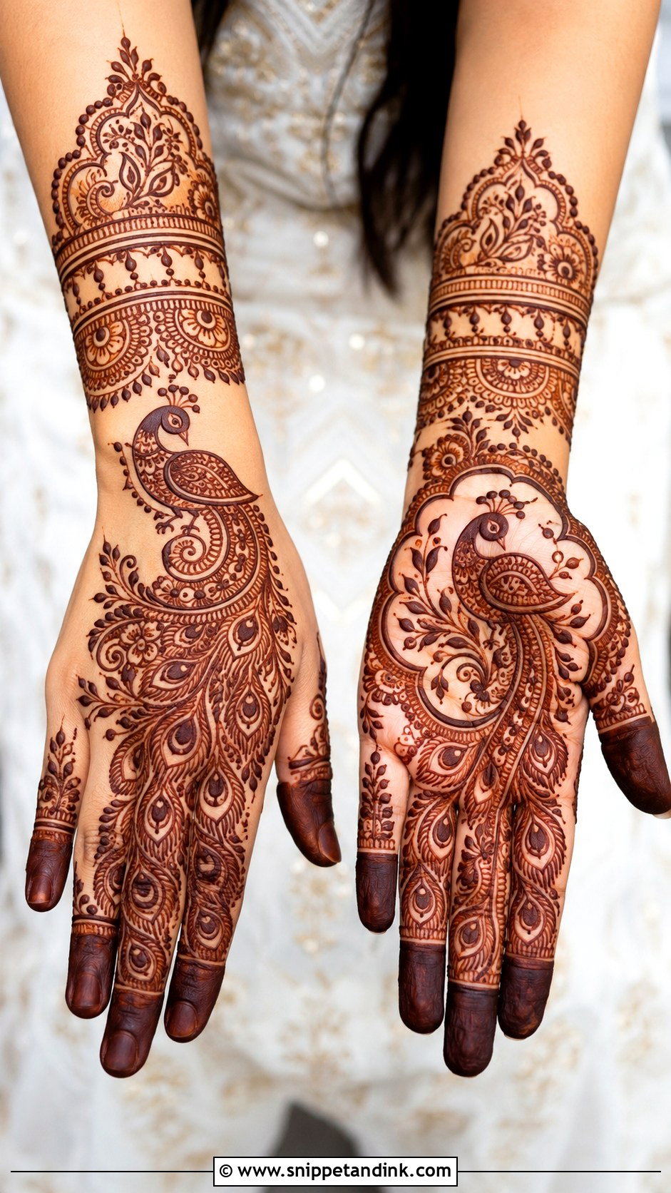 Peacock Engagement Mehndi Design - Snippet and Ink - 30 Engagement Mehndi Designs for Bride
