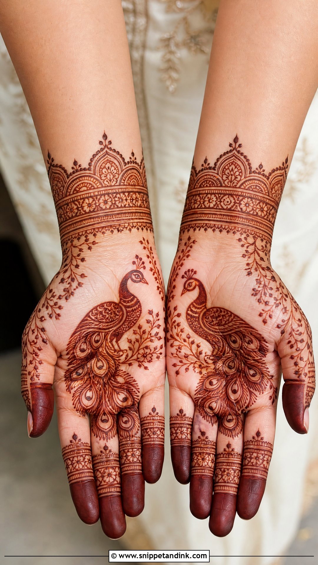 Peacock Engagement Mehndi Design - Snippet and Ink - 30 Mehndi Designs for Engagement Brides