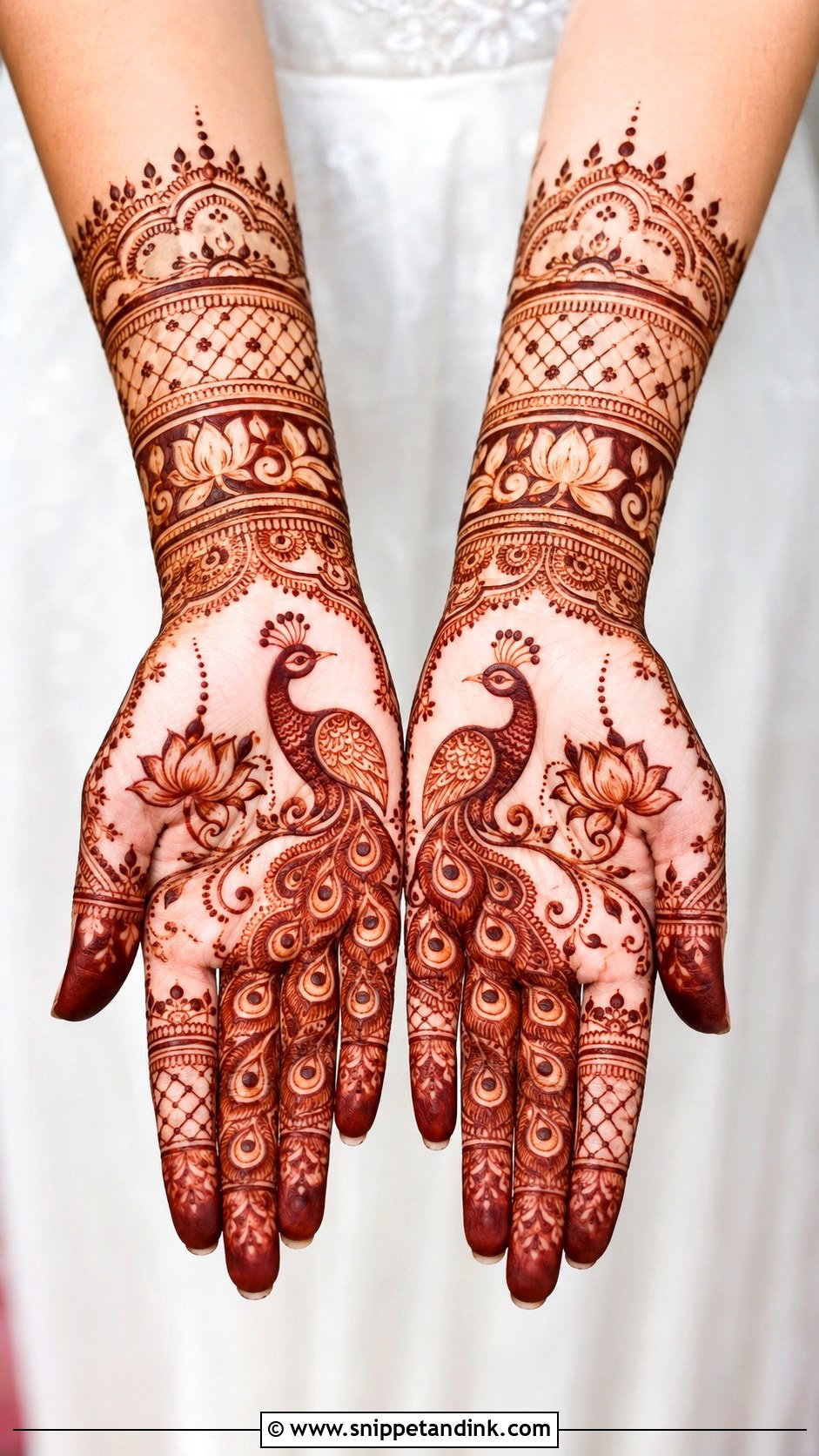 Peacock Engagement Mehndi Design - Snippet and Ink - 35 Engagement Mehndi Designs