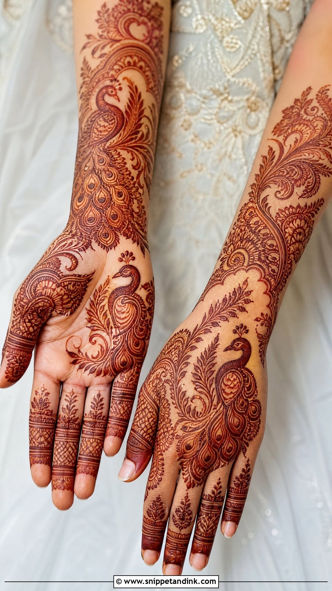 Peacock Engagement Mehndi Design - Snippet and Ink - 20 Engagement Bride Mehndi Designs