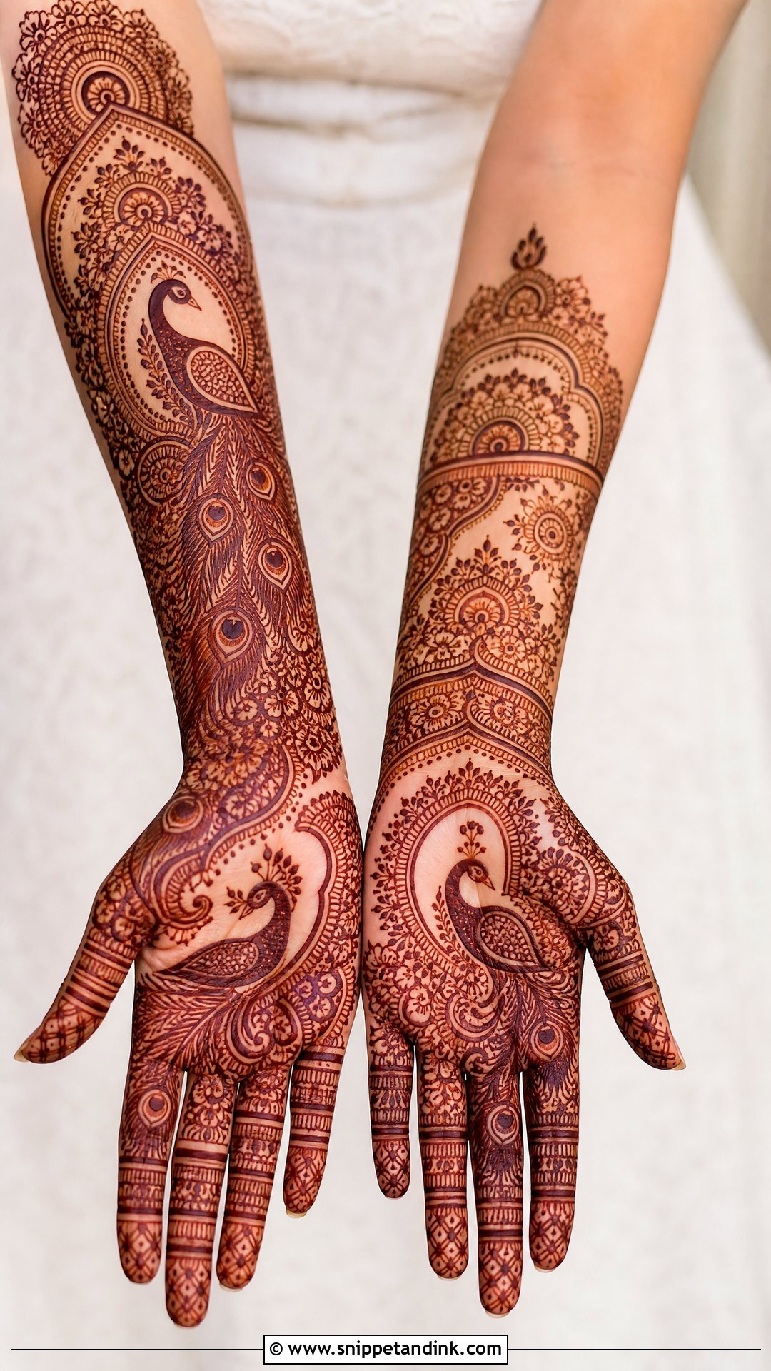 Peacock Engagement Mehndi For Bride - Snippet and Ink - 20 Engagement Mehndi for Bride Ideas